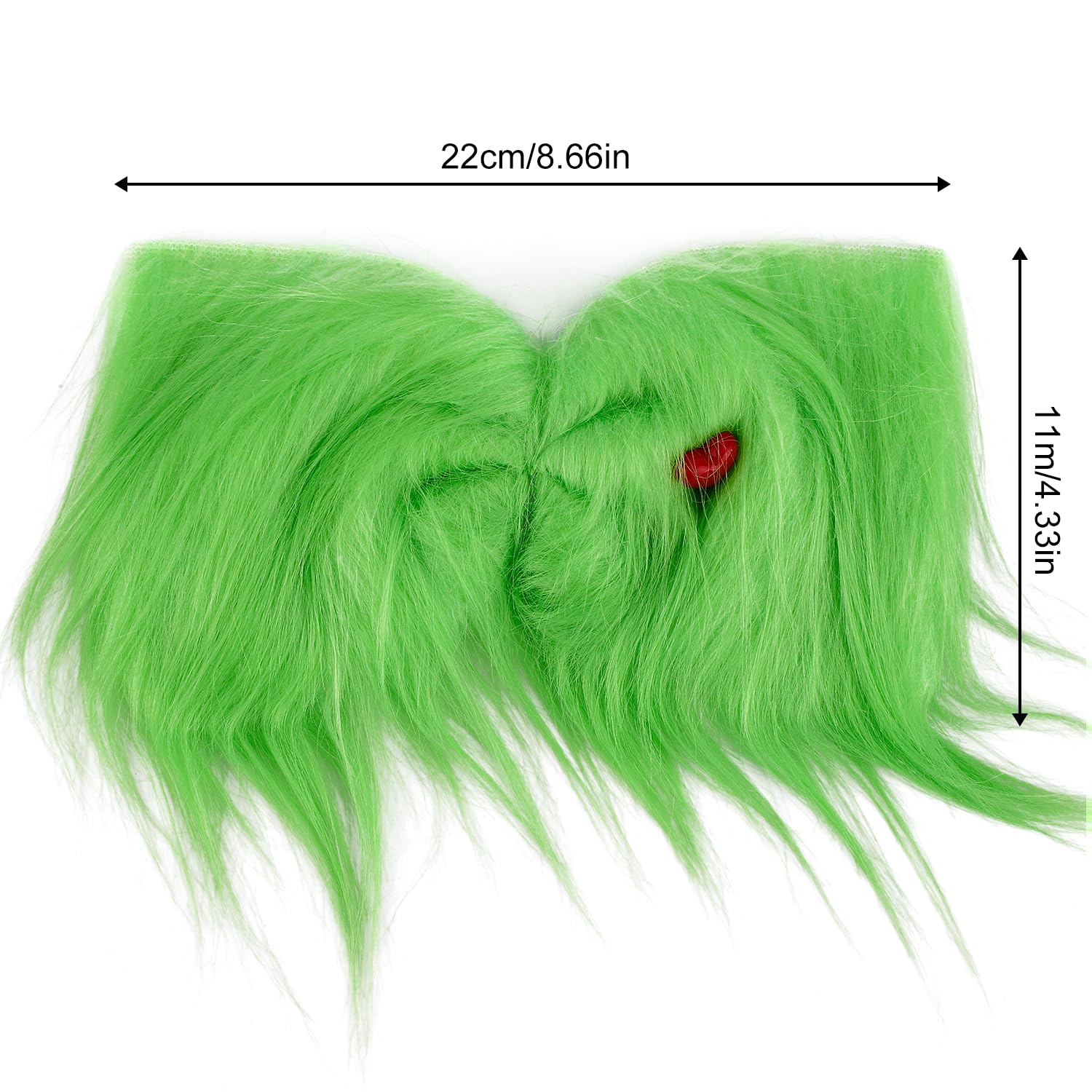 Large Green Furry Hair Bow, Green Headband Christmas Hair Clips Xmas Tree Decorations Fur Bowknot Christmas Hair Plush Pin Accessories for Women Girls Baby Costume Accessories Holiday Party - Image 2