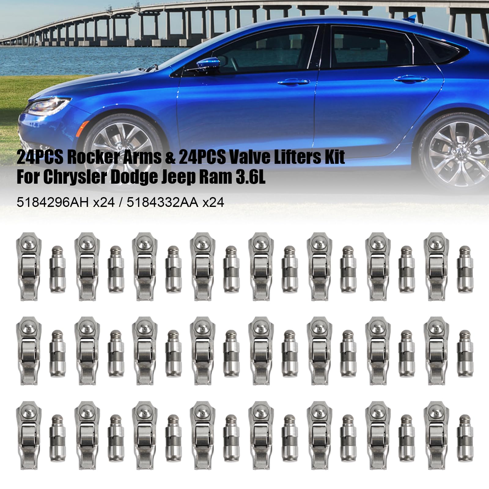 24PCS Rocker Arms & 24PCS Valve Lifters Kit für Chrysler für Dodge für Jeep Ram 3.6L