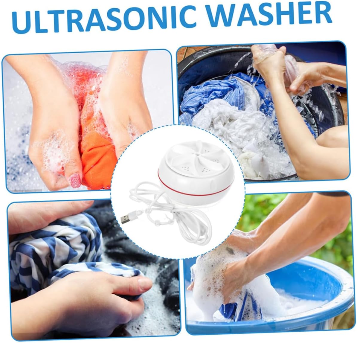 Angoily Portable Mini Washing Machine USB Charging Small Washer for Travel Dormitory and Apartment Use Space Saving Portable Clothes Washer with Sucker Design Water Electricity Saving and