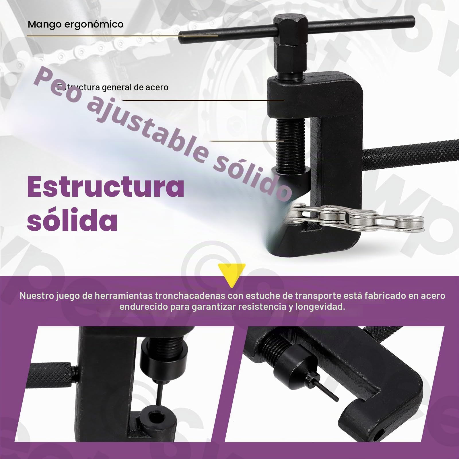 Swpeet Kit Surtido de 13 Piezas Cortacadenas para Motocicleta con Estuche de Transporte, Cortador de Cadena y Remachadora Herramienta de Extracción de Cadena para Motocicleta, Bicicleta, ATV