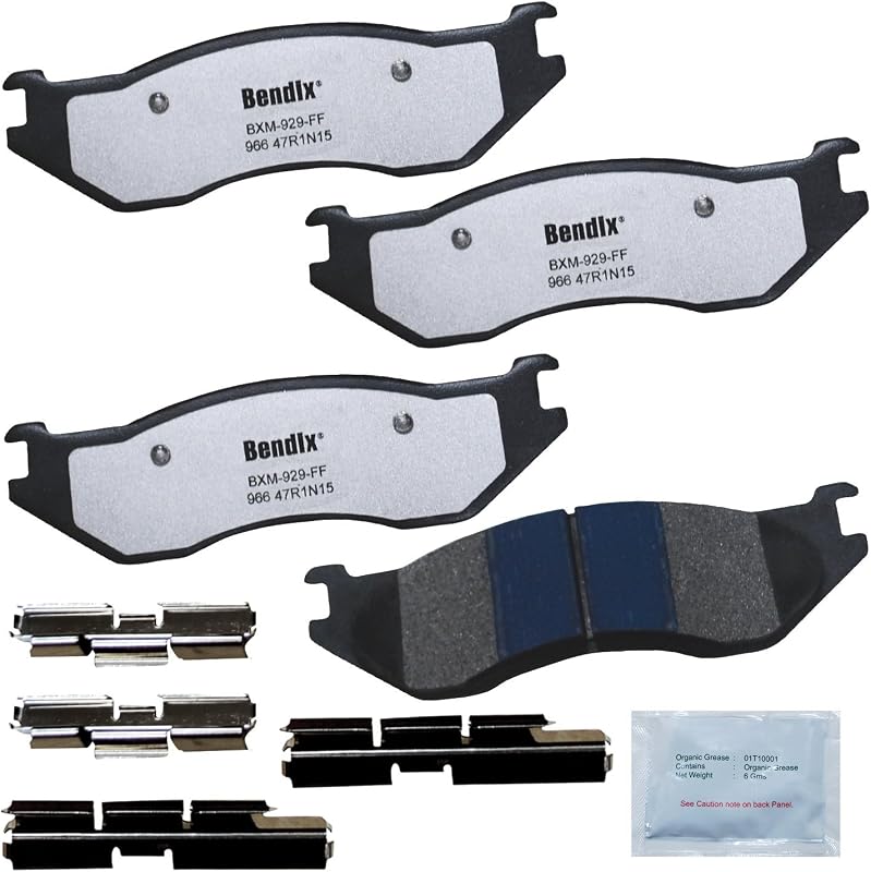 Pastilhas de freio traseiras Bendix Fleet Metlok MKD966FM semimetálicas para Dodge Durango e Ram – Conjunto