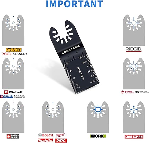 Miniatura 7 de Hojas de sierra oscilantes de 100 piezas, dientes largos, para cortar madera dura, madera blanda y MDF, ajuste rápido para DEWALT, MAKITA,