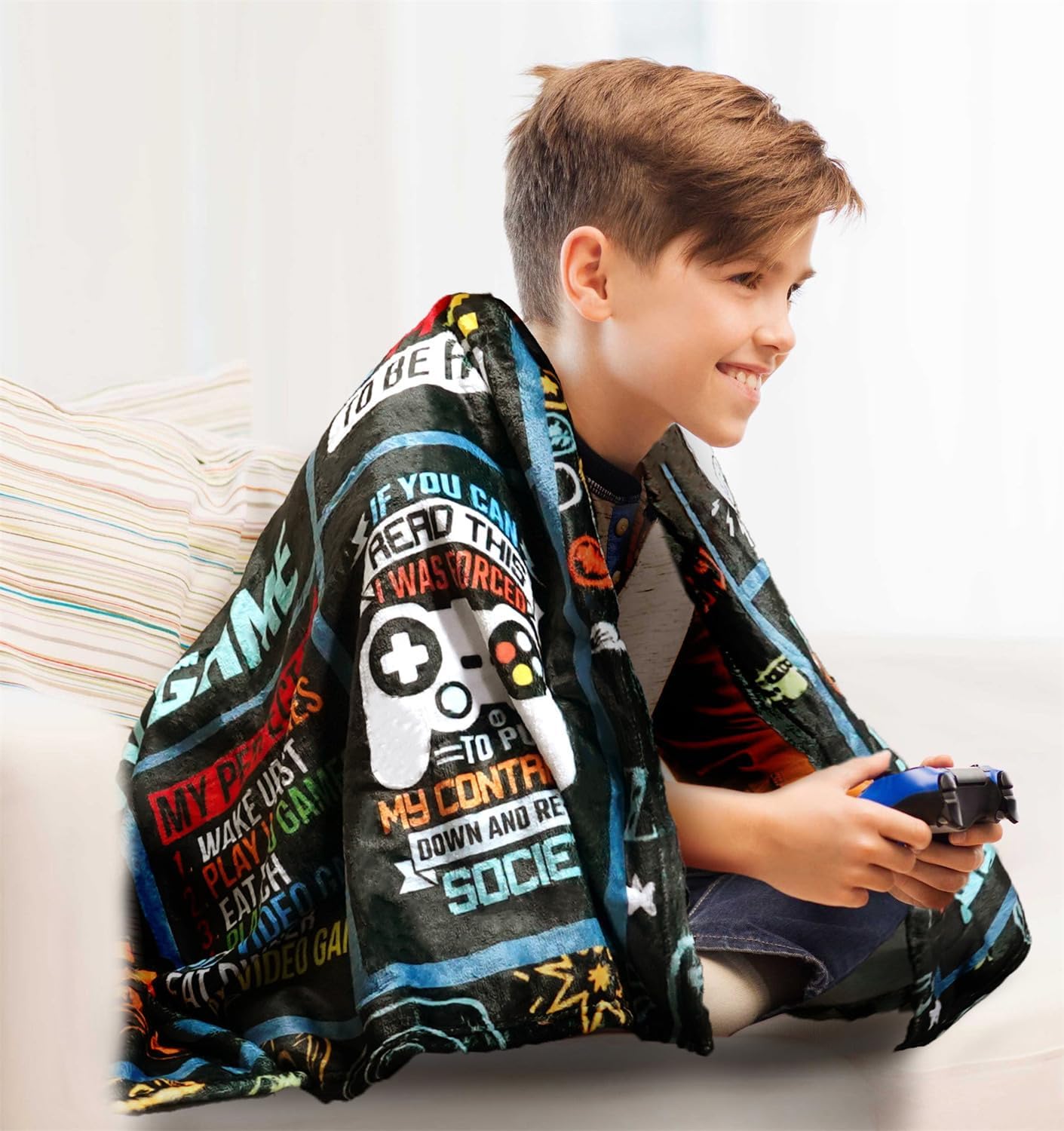Video Game Gifts: Gamer Soft Comfortable Travel Blanket for Boys & Girls, Game Blankets Present for Kids & Adults, Size 40'x50' - Image 6