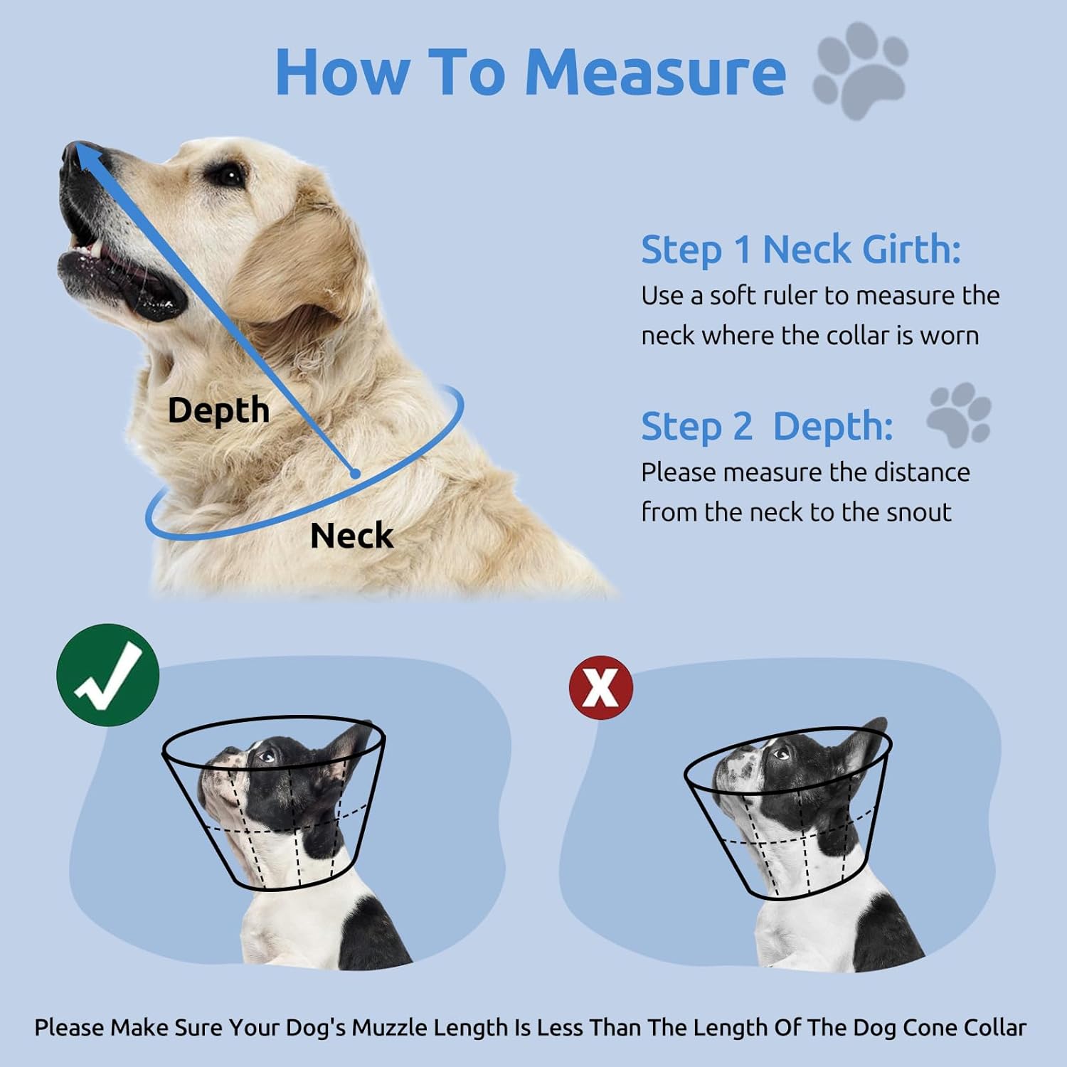 Dog Cone Collar - Soft Elizabethan Collar for Dogs After Surgery, Comfy Cone for Dogs to Stop Licking, Adjustable Dog Cone Alternative for Wound Healing (Navy M)