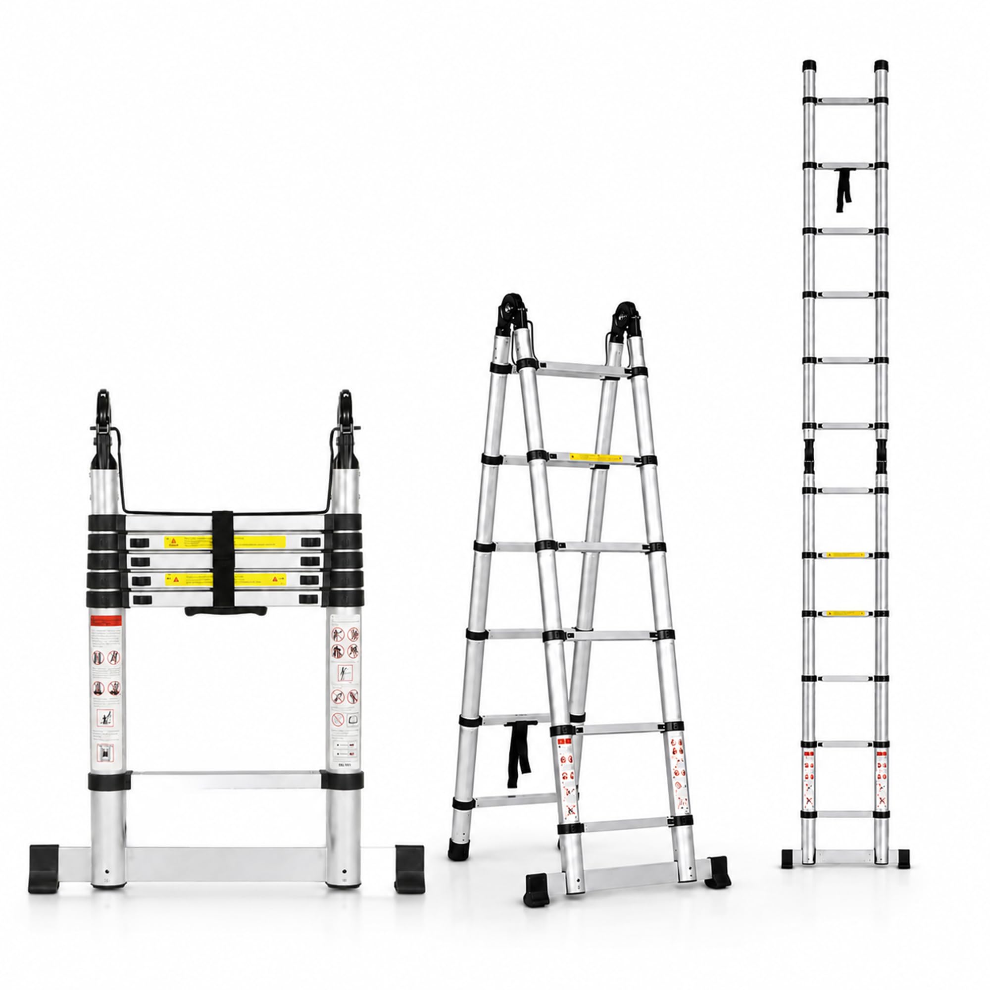 Robustt 12.5 ft A-Type Telescopic Ladder | Heavy-Duty Portable & Compact Folding Ladder with Triangular Structure | Safety Lock Mechanism for Home and Outdoor | 2 Years Warranty-image-34