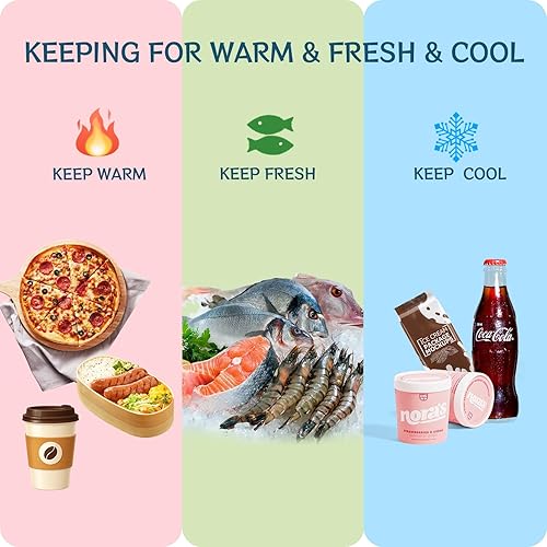 Miniatura 3 de Della Gao Lonchera térmica para mujeres y hombres, lonchera pequeña impermeable, bolsas de almuerzo reutilizables para el trabajo, fiesta, viajes y