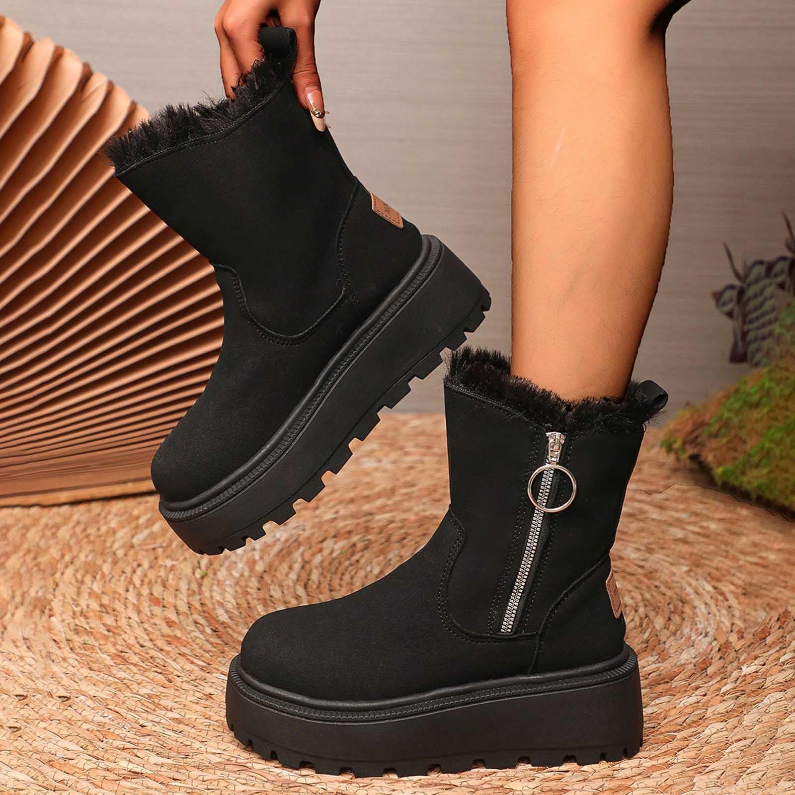 Generico Scarpe Da Neve Donna Impermeabile Scarponi Calde Stivaletti Imbottiti Dopo Sci Termiche Doposci Invernali Stivali Per All'Acqua Trekkin Impermeabili Snow Boots