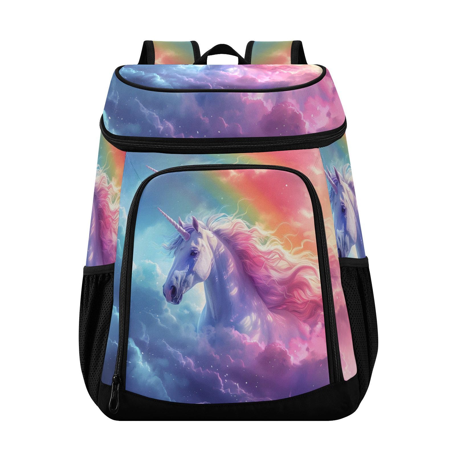Unicorn Rainbow Horse Cooler Backpack Cooler Insulated Leak Proof Lunch Backpack 36 Cans Waterproof Soft for Men Women Picnic Hiking Camping Beach