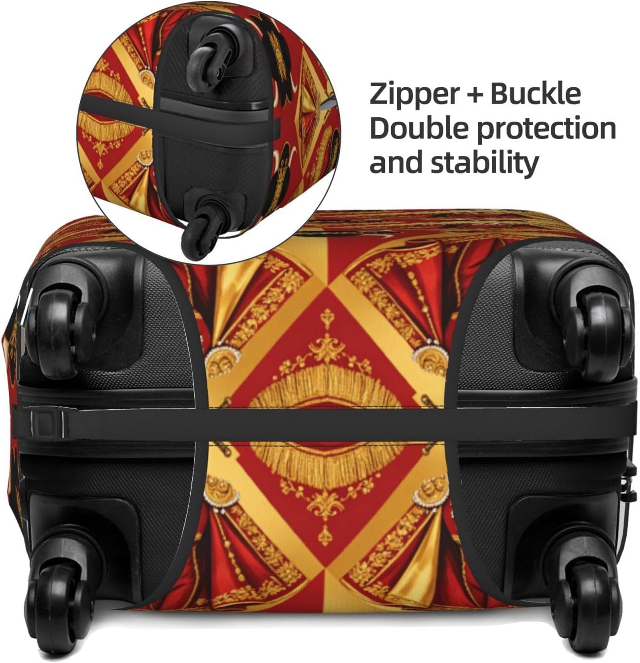 Matador Suitprint Premium Suitcase Cover | Durable Polyester Elastic Luggage Cover With Zipper & Buckle, Travel Suitcase Protector For Medium Large Bags