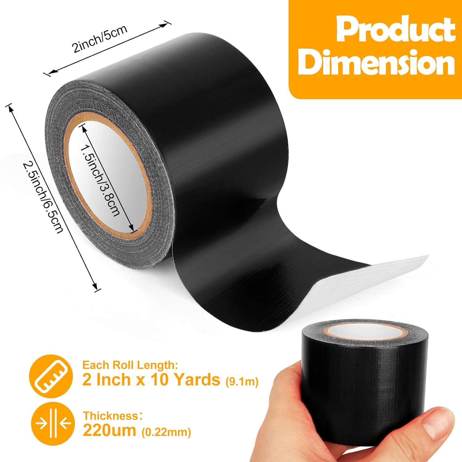 Duct Tape 4 Colors, 2 Inch Width x 9 Yards Duct Tape Heavy Duty, Strong Adhesion Multi-Pack Tape For Patching, DIY, Arts Activities, Marking, Industrial, Labeling, Patching, Kids Crafts - 4 Packs