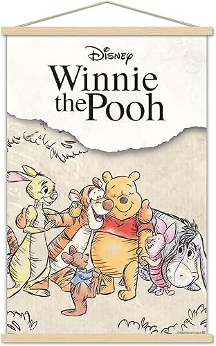 Trends International Disney Winnie The Pooh - Póster de pared de boceto grupal, 22.37 x 34.00 pulgadas, paquete de impresión premium y colgador de