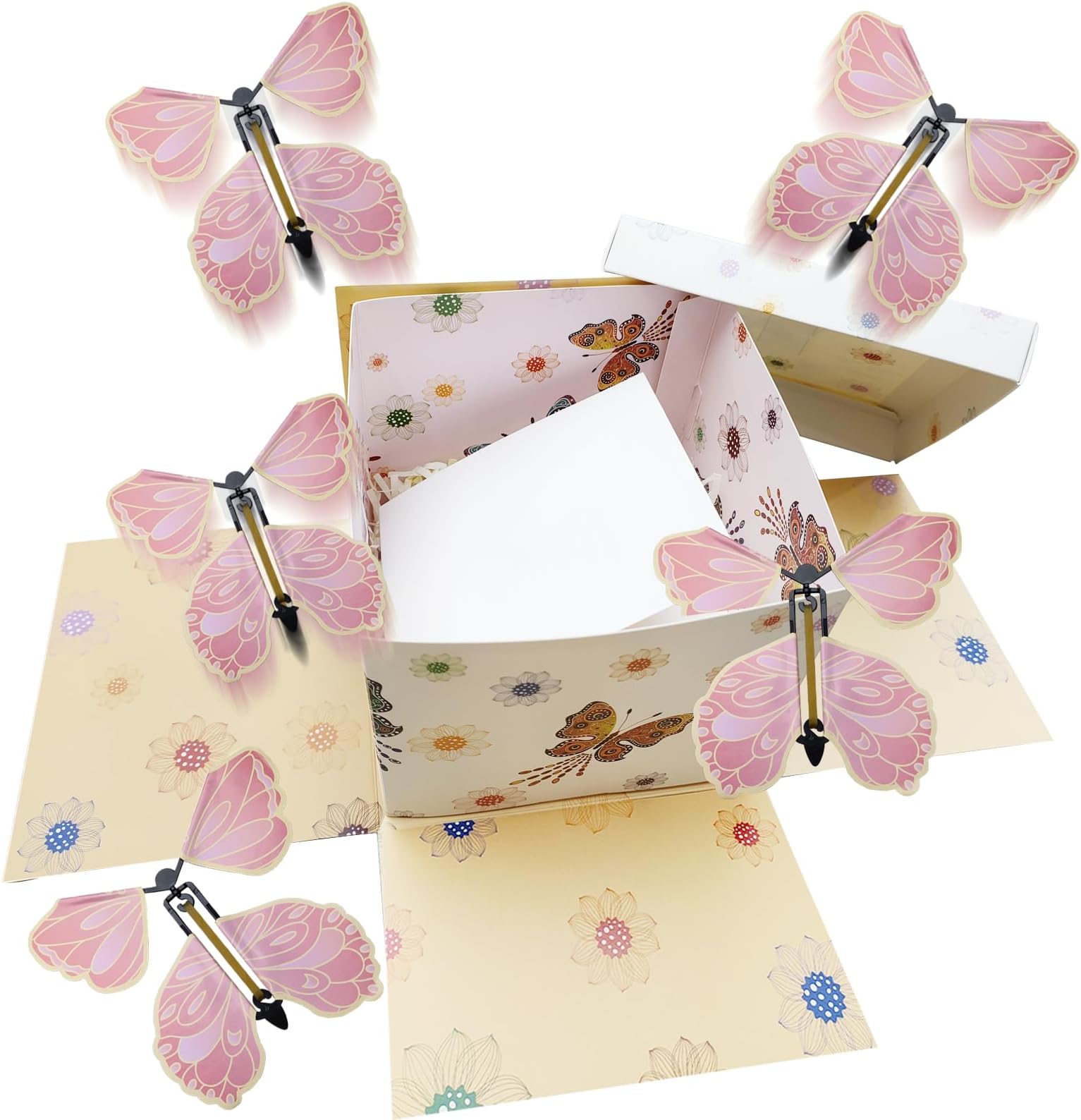 Flying Butterfly Surprise Box Exploding Gifts Box with Butterflies Butterfly Explosion Box Surprise Cake, DIY Butterfly Pop Up for Birthday,graduation surprise Gift