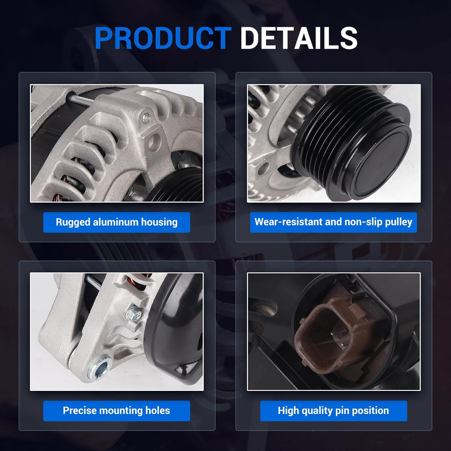 Autoround 31100RV0A01 Alternator Compatible with Honda Pilot 2012-2015/ Odyssey 2011-2013/ Ridgeline 2012-2014, 130A 12V CW 6-Groove Pulley