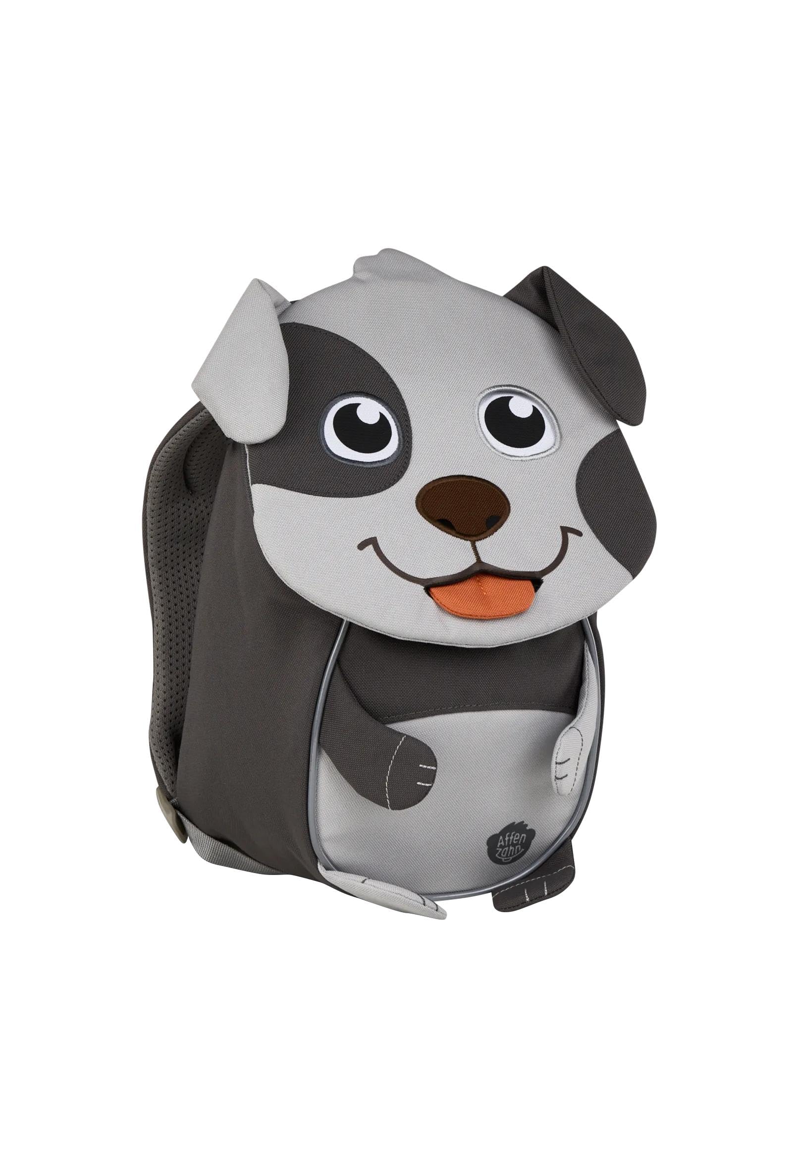 Affenzahn zaino per bambini Amico Piccolo Cane - Grigio | Ergonomico per bambini da 1 a 3 anni con dettagli riflettenti, linguetta e targhetta per il nome per l'asilo