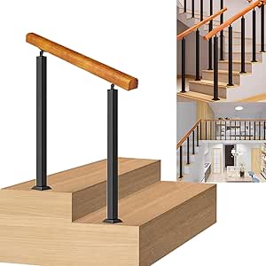 Handrail For Stairs - Complete Kit, Black Wrought Iron 1 2 3 4 5 6 - View #9