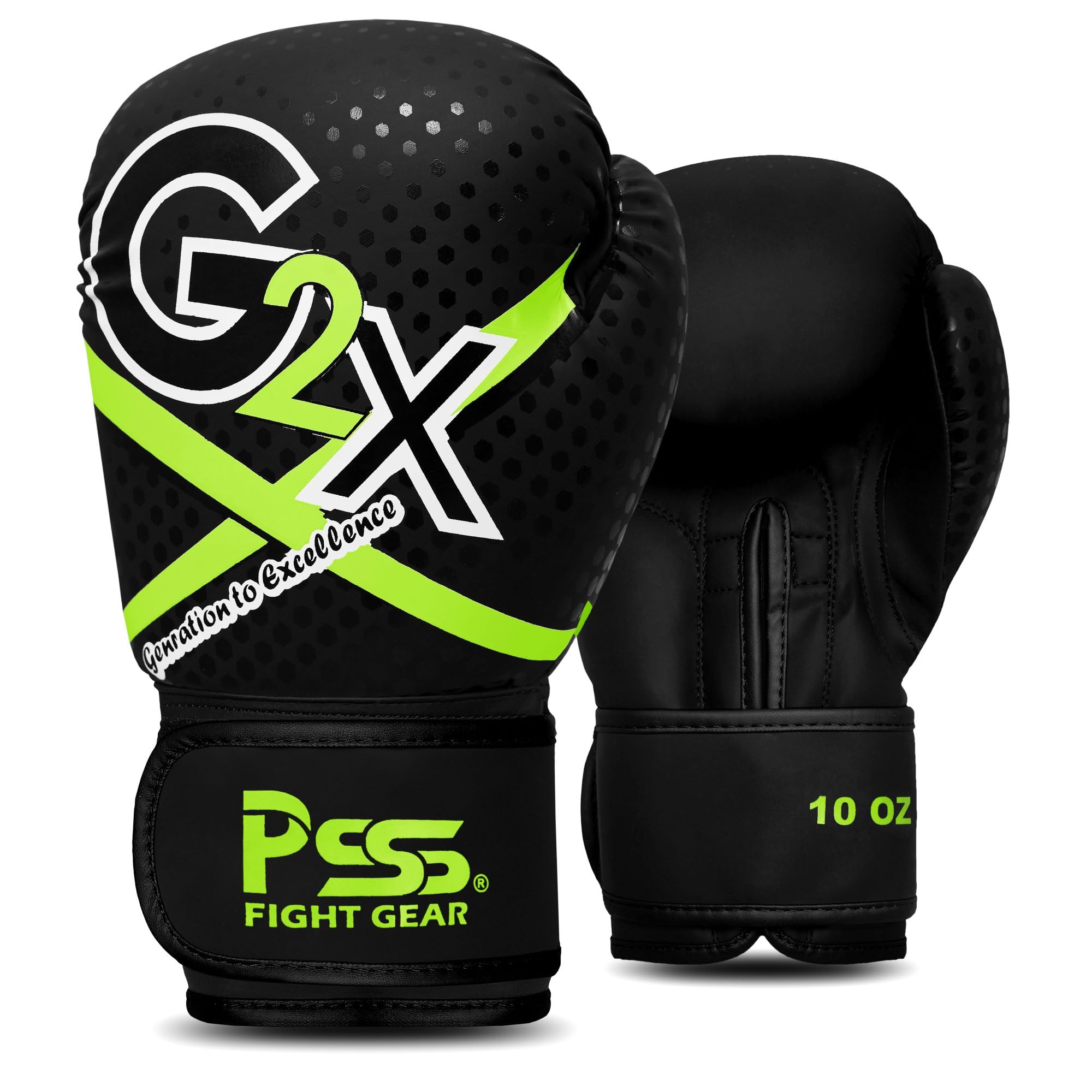 PSS Boxing Gloves for Kids/Youth Training Sparring, Kickboxing, Muay Thai, MMA, Heavy Punching Bag Mitts Focus Pads Workout Durable PU Leather, High-Density Foam Padding 4 6 8 10 Oz (Black, 4 oz)