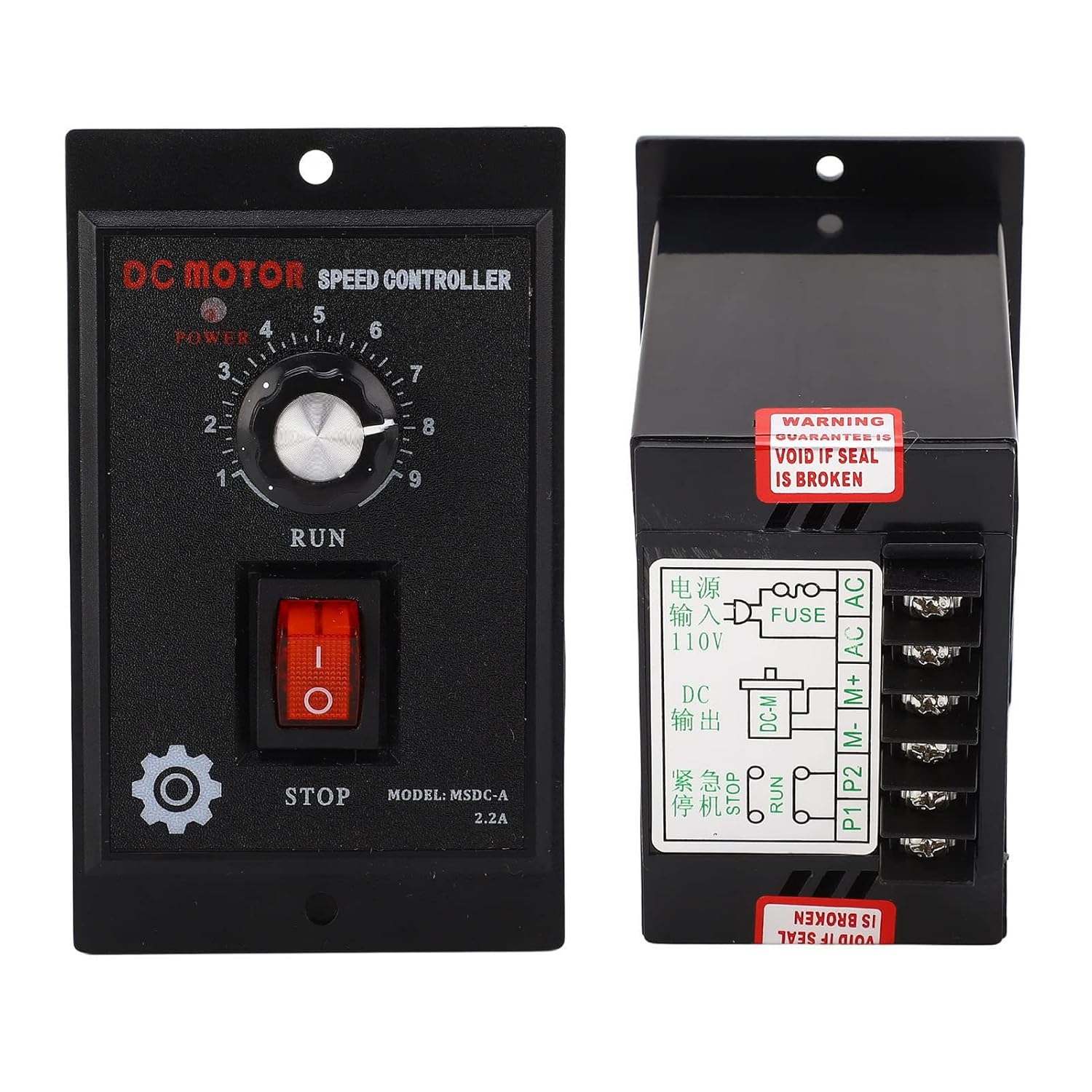 DC Motor Speed Controller, Forward Reverse Electronic Governor, Input 110V AC, Output 90V DC, Motor Speed Control Switch for 50W, 100W, 120W, 200W, 300W, 400W (500W)