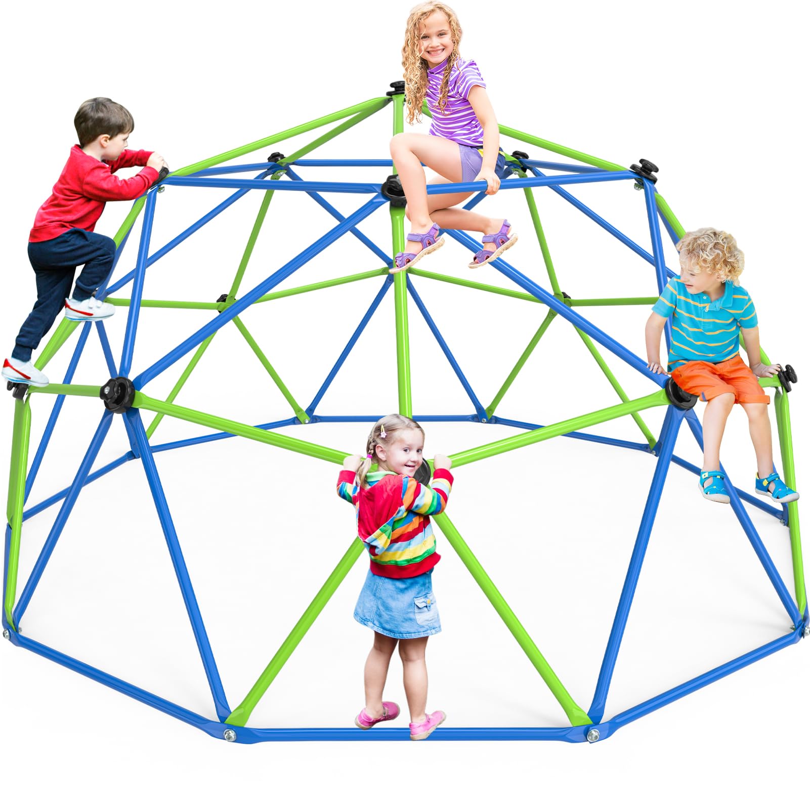 Amictoy Climbing Dome, 10FT Geometric Dome Climber Jungle Gym Playground Backyard for Kids, 2024 Upgraded Model Indoor Outdoor Toddler Play Equipment,