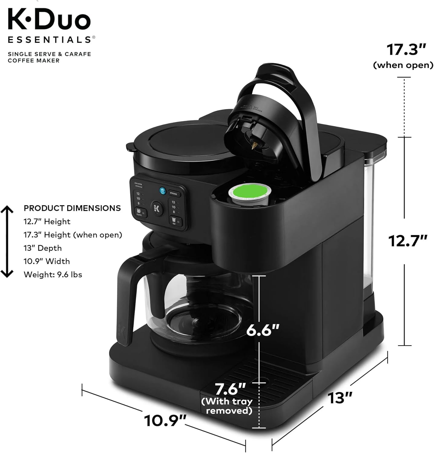 Inserting a K-Cup pod into the coffee maker