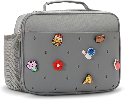 Miniatura 9 de Lonchera térmica para niños, bonita lonchera reutilizable para la escuela, picnic, regalos de cumpleaños para niñas (rosa) Rosado,Negro