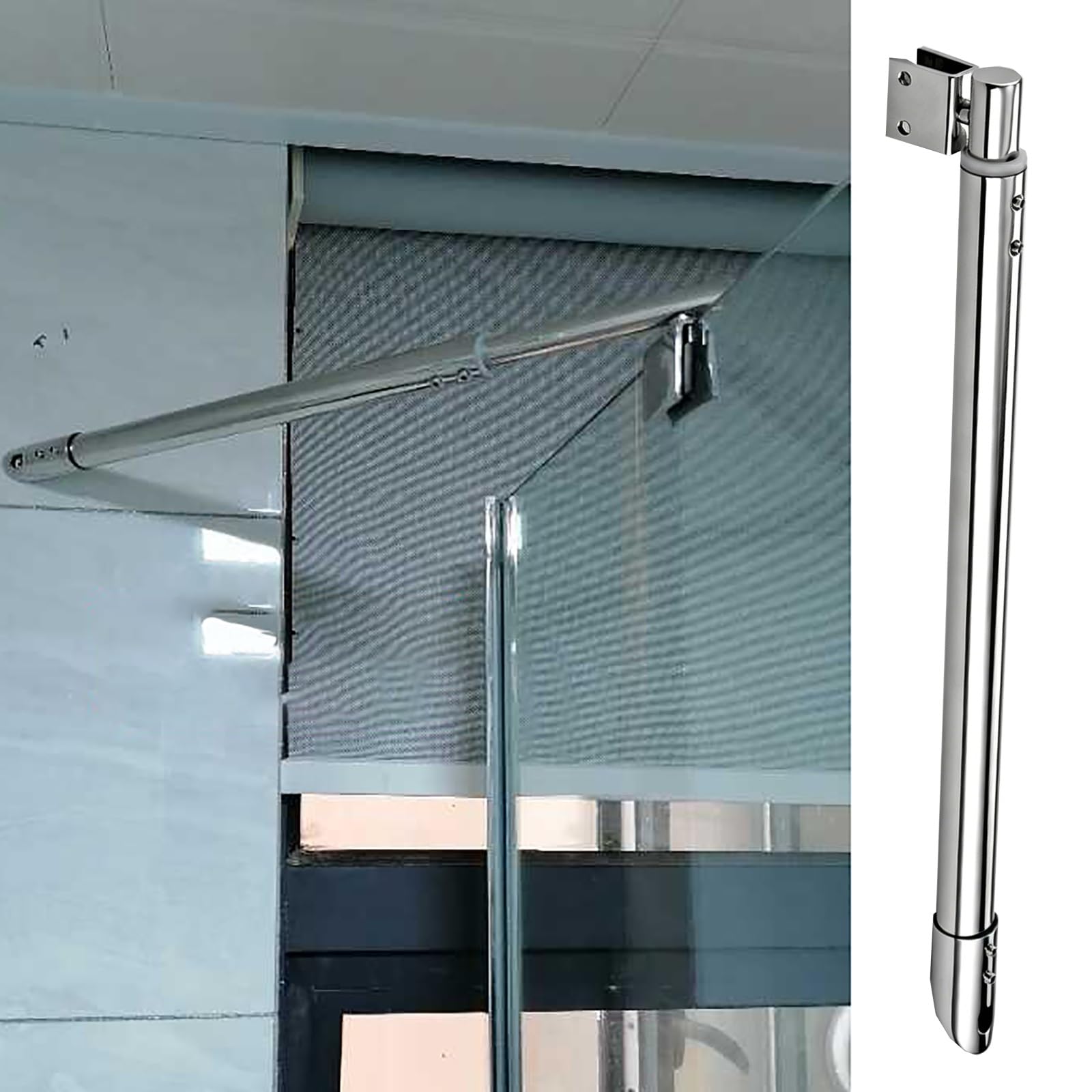 Pyydjq One Color 60 80 100Cm Telescopic Shower Support Bar, Stainless Steel Round Glass Support Rod Fits 6-12Mm Thick Glass, Brace Bracket For Frameless Shower Enclosure(30-50Cm/11.8-19.7In)