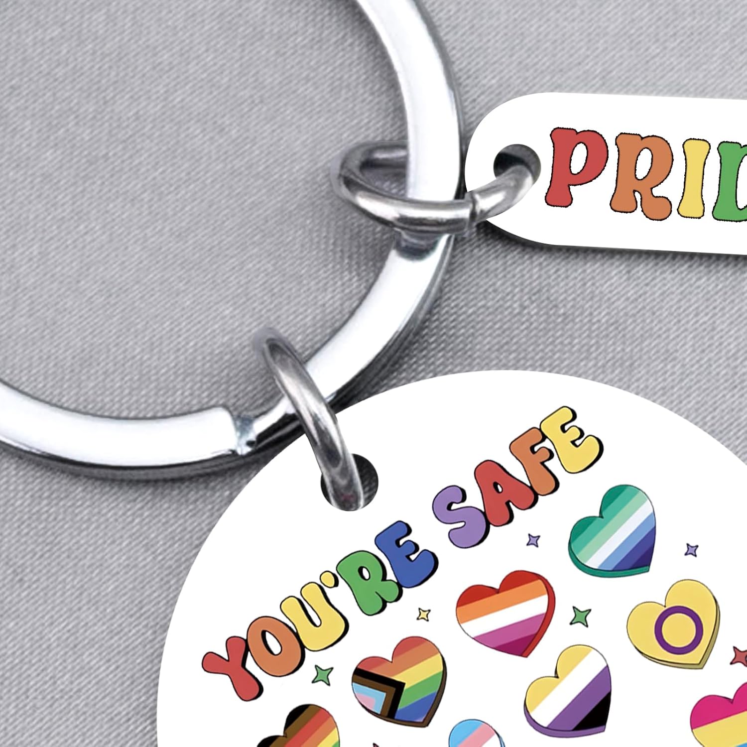 Lesbian Stuff Gay Gifts LGBTQ Pride Gifts LGBT Rainbow Keychain Pride Month Birthday Wedding Thanksgiving Christmas Gift for Women Men LGBTQ Gay Stuff You Are Safe With Me Keychain - Image 6