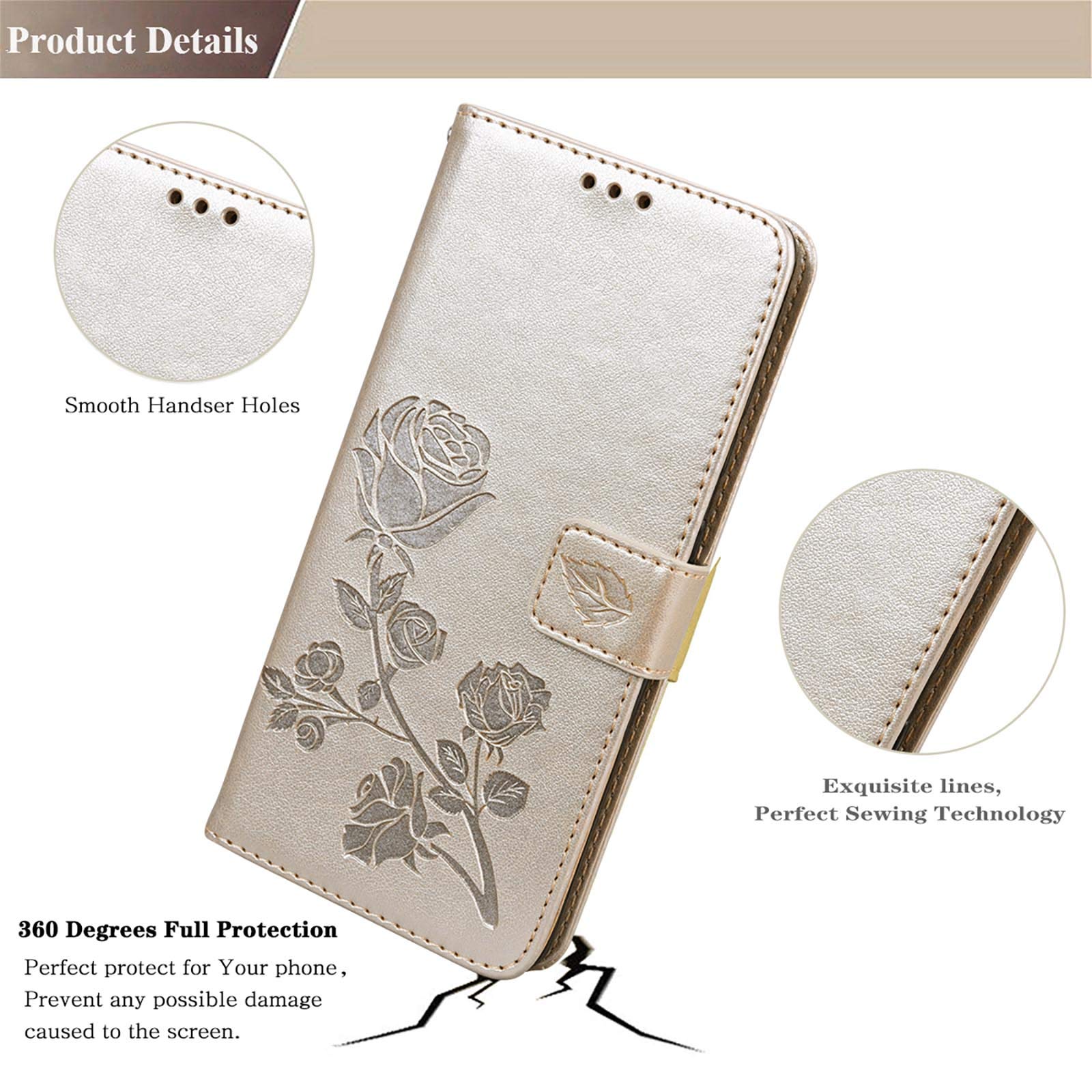 GOKEN Cover Per Huawei Honor X7a, Custodia Folio In Pelle