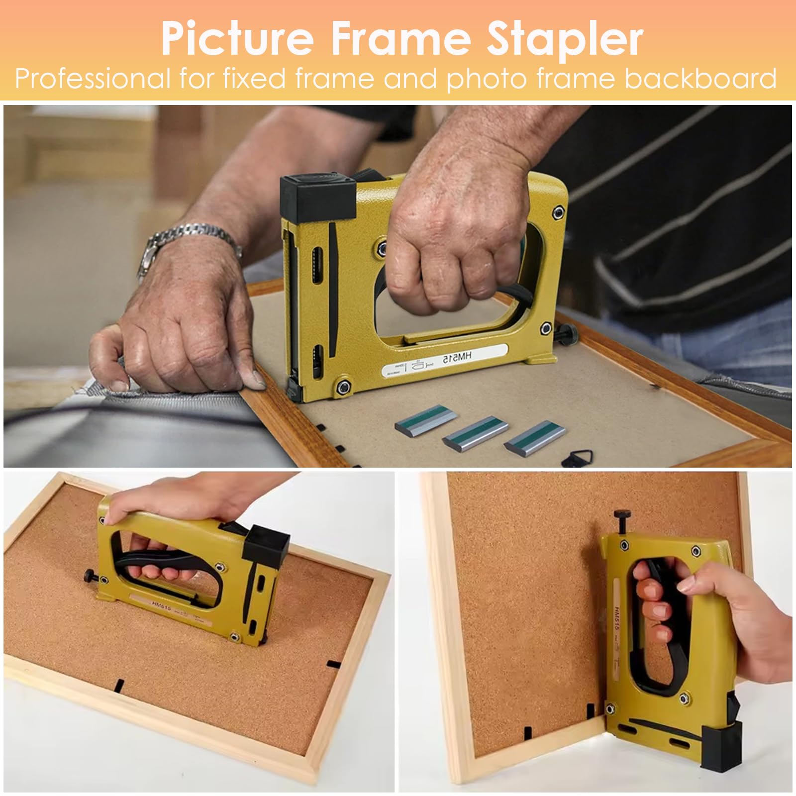 Point Driver Framing, ręczny elastyczny sterownik punktowy z 1000 gwoździami 20 x 12,5 x 3 cm, narzędzia do ramek, gwoździarka, kontroler, zszywacz ręczny, gwoździarka na sprężone powietrze