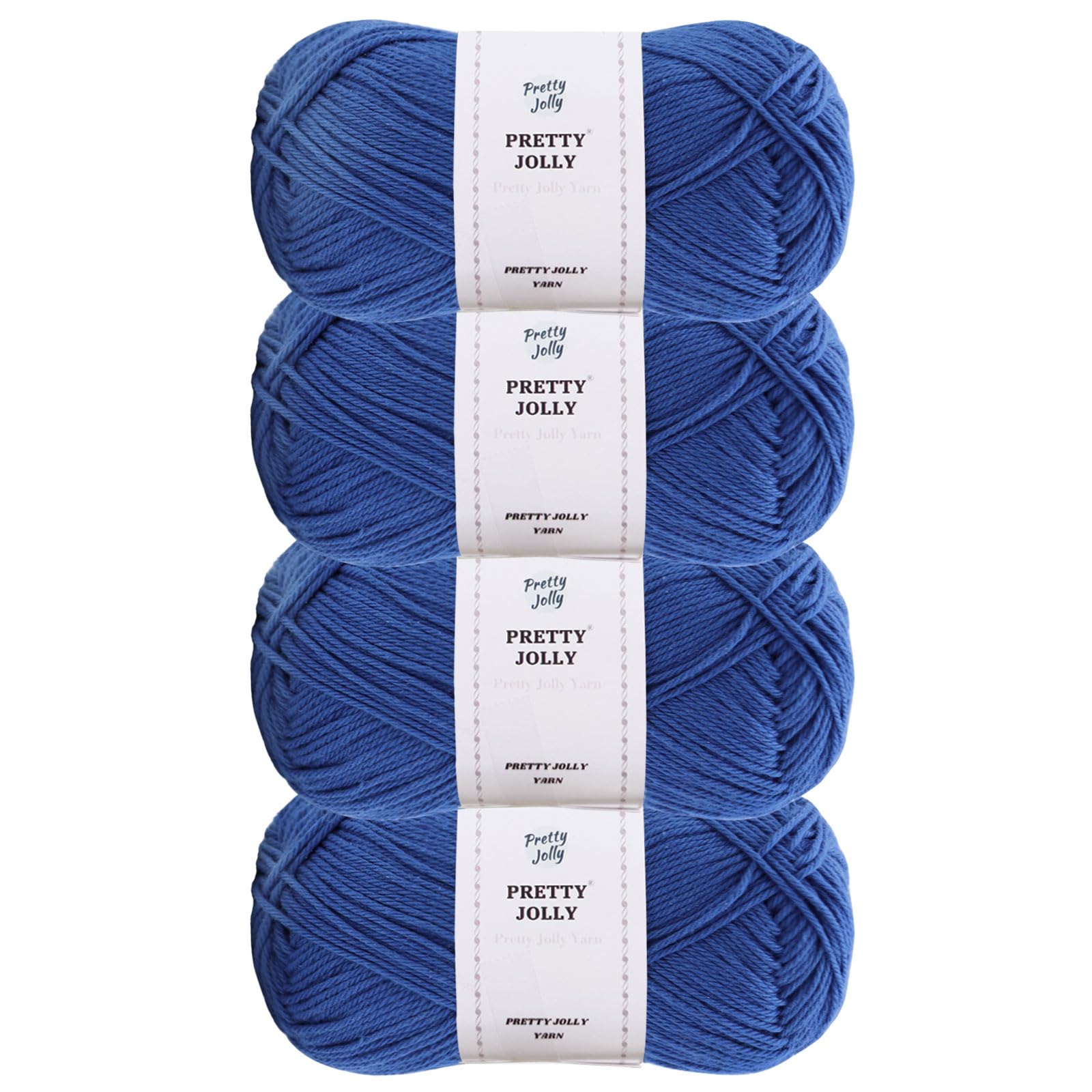 Pretty Jolly 4 Skeins Soft Baby Yarn, 100% Cotton, Crochet & Knitting, 4 Ply, Fingering Weight