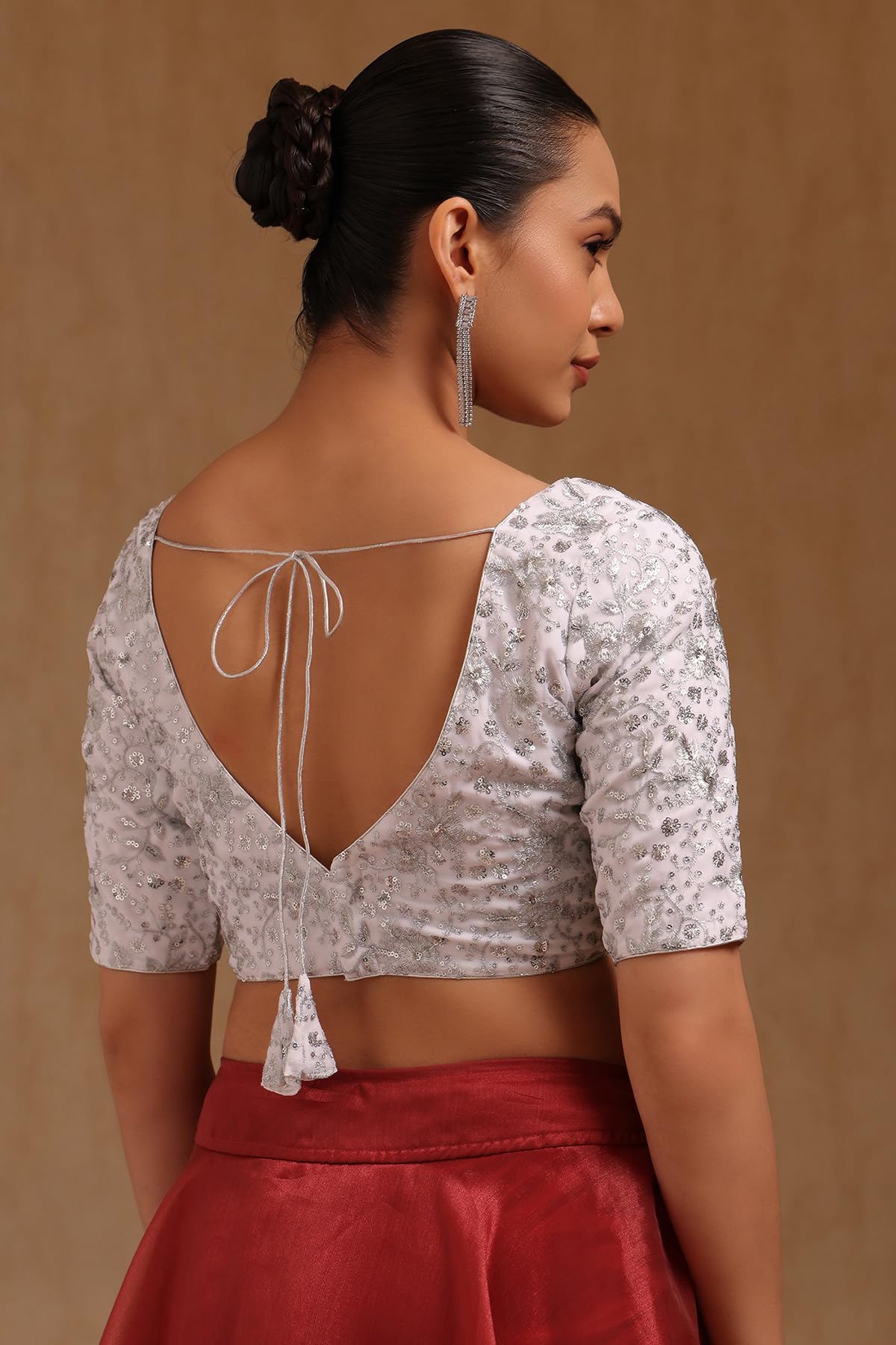 Soch Georgette gesteppte Damen-Bluse mit Zari-Stickerei