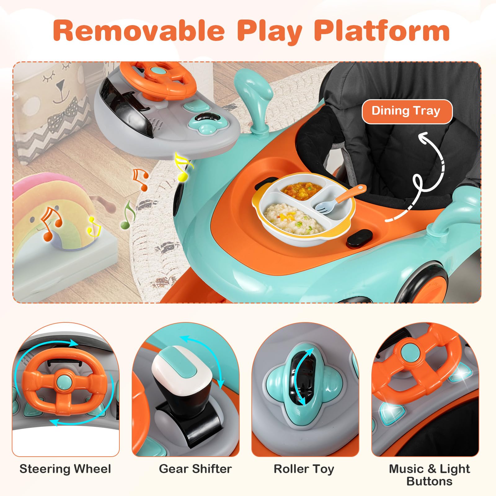 Amazon.com : BABY JOY 7-in-1 Baby Walker, Foldable Baby Walker and