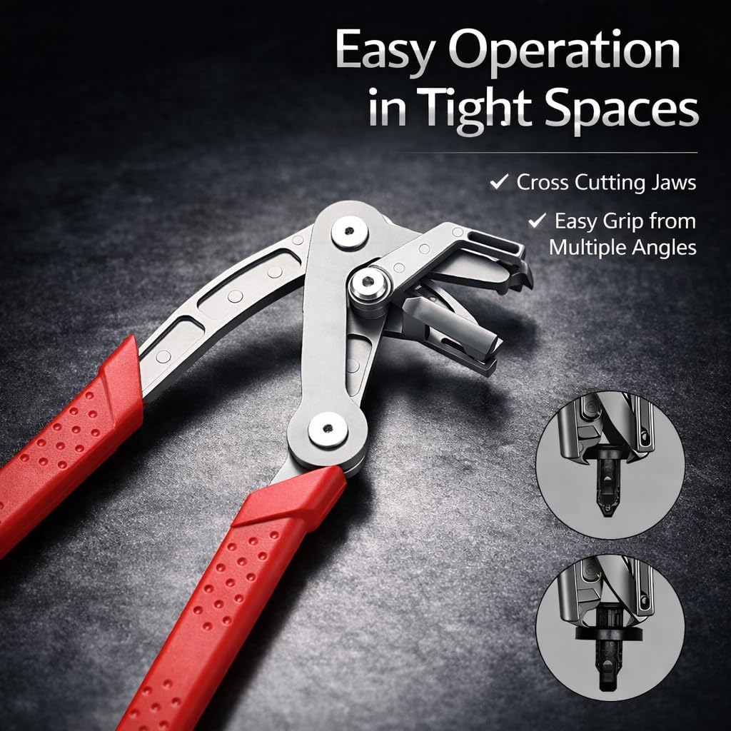 Car Clip Pliers & Replacement Clips Kit – Remove and Replace Worn or Loose Clips for Interior & Exterior Panels, 6 Sizes 100 Car Clips and Work Gloves Included, Easy and Safe to Use