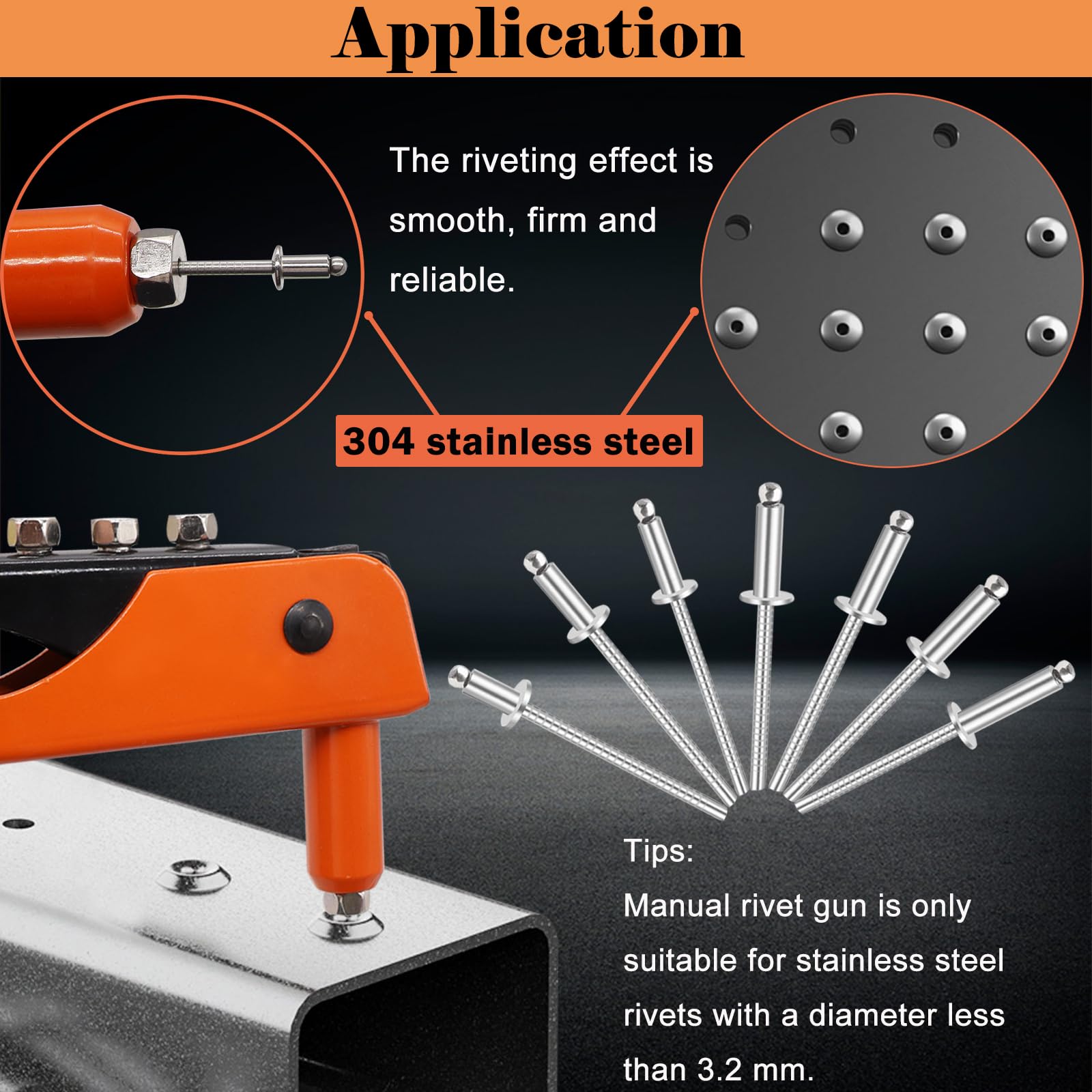 Fake Rivets Timber Snapklik.com : 280pcs 304 Stainless Steel Pop Rivets Assortment Kit,7 ...