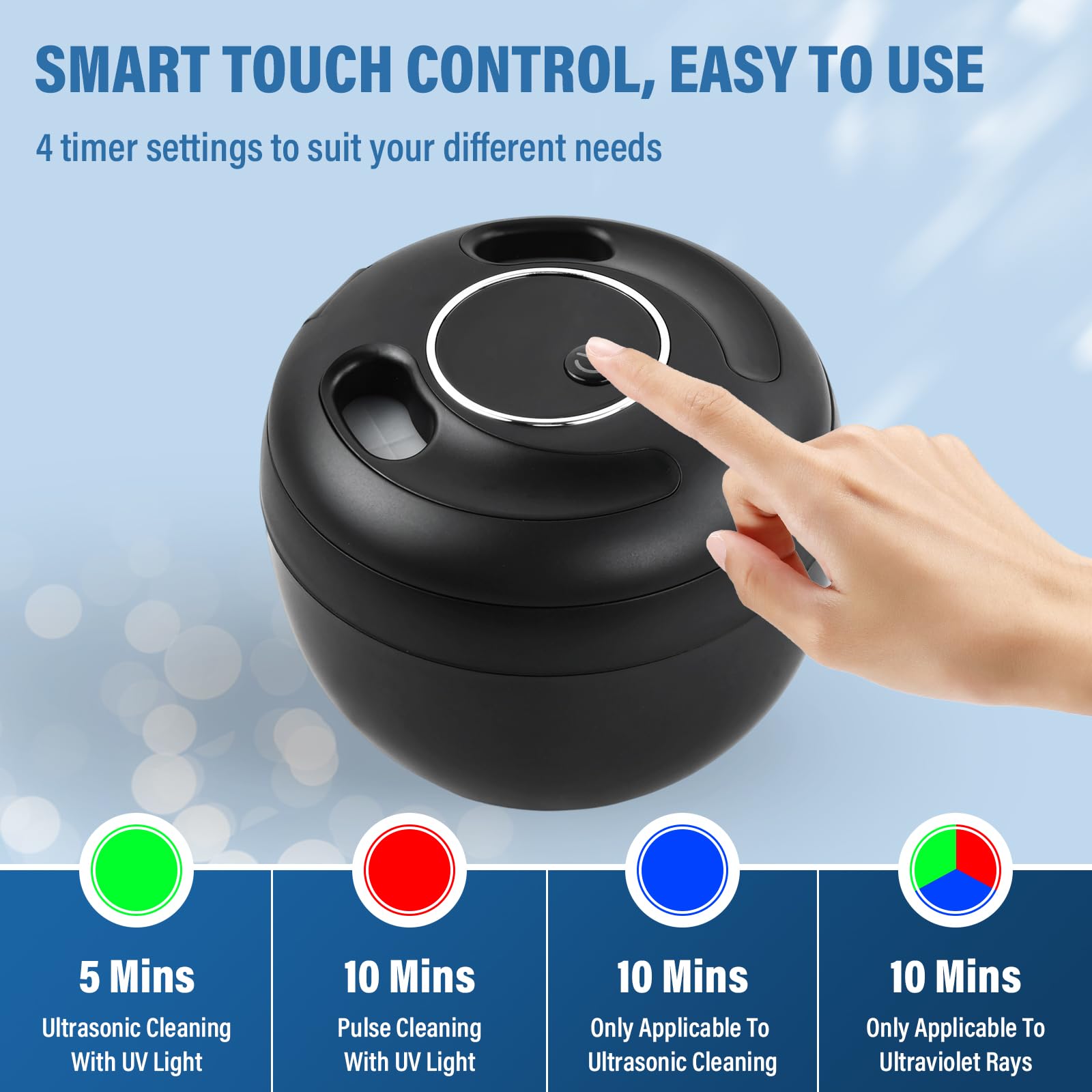 Ultrasonic Retainer Cleaner ultradźwiękowe urządzenie do czyszczenia zębów 45 kHz z promieniowaniem UV 25 W, ultradźwiękowe urządzenie do czyszczenia szyn dentystycznych, protez, kolor czarny