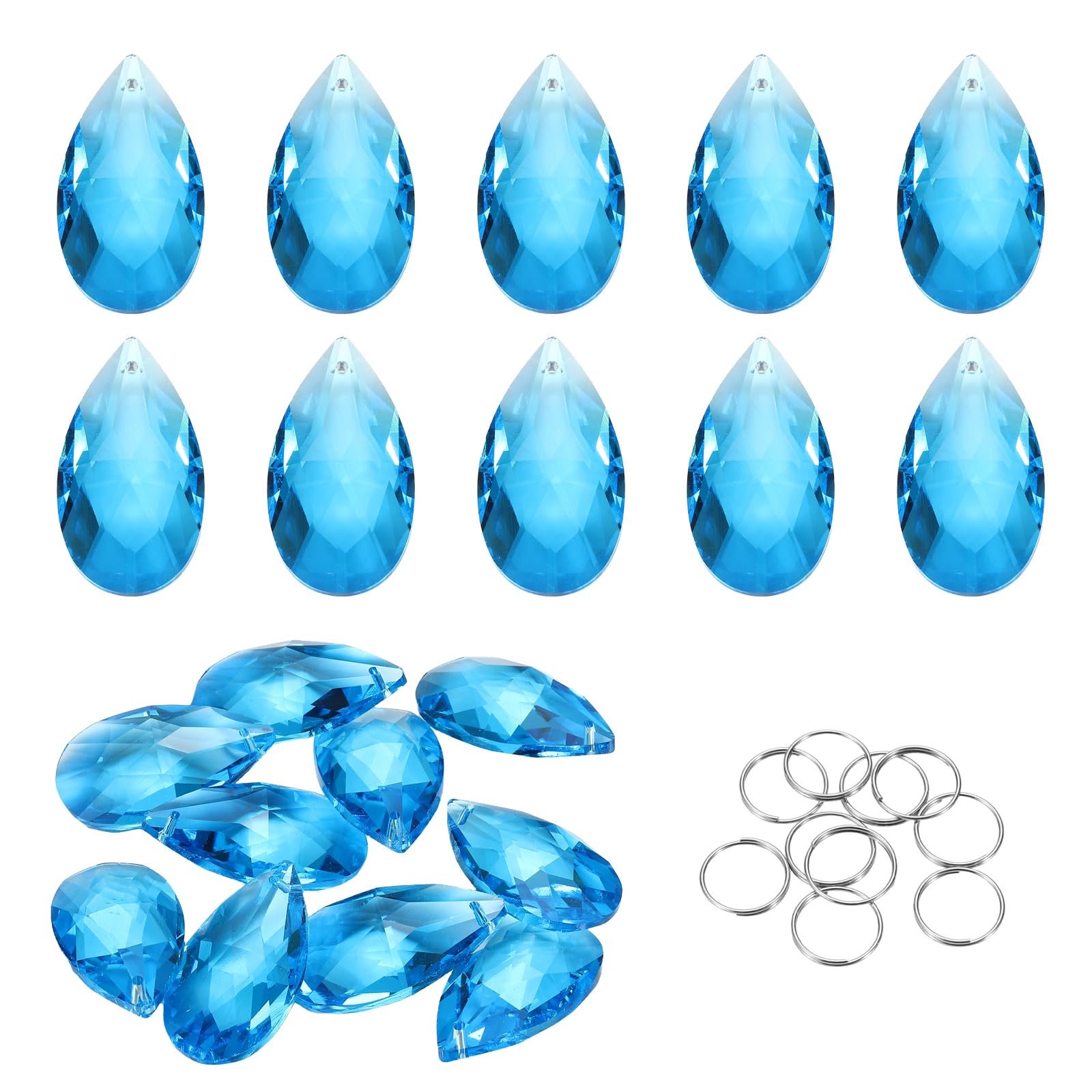 Perles en cristal de rechange bleu lac pour réparer un lustre cassé ou incomplet
