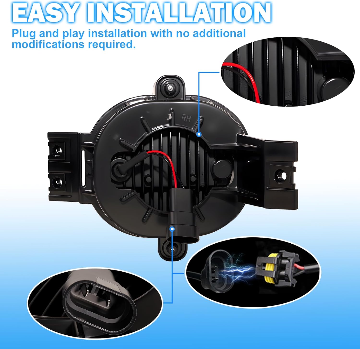 LED Fog Lights Compatible With 2002-2008 RAM 1500/2003-2009 RAM 2500/2003-2010 RAM 3500 Front Bumper Lights Driving Fog Lamps Assimbly 1 Pair of Fog Lights