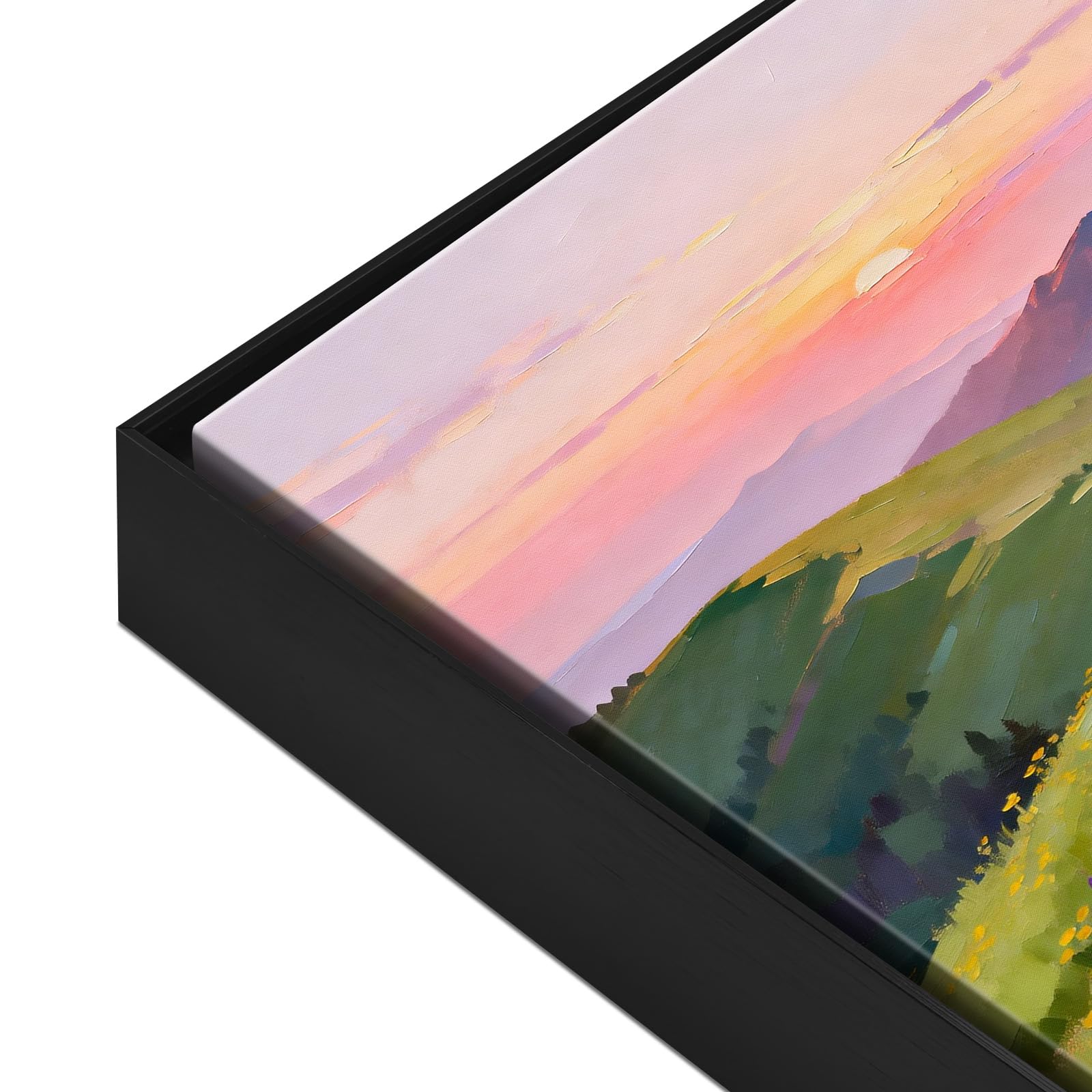 Canvas Floater Frame for 50x50cm(20x20in) Canvas with 0.98in Deep,Black