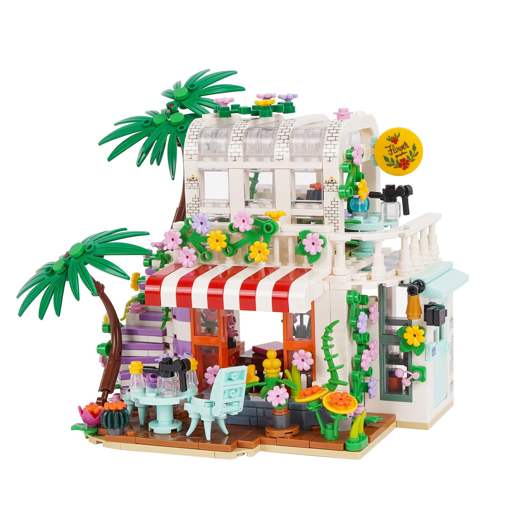 Geniteen Flower House Building Block Set, 775 PCS Sunshine Greenhouse Construction Kit Creative Street View City Shop Model for Adults (Flower House) โ image 1