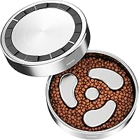 Vista 9 de Cuenco para perro de alimentación lenta, 1 taza para cachorros pequeños, cuenco de rompecabezas de acero inoxidable 304 de doble capa, antiasfixia