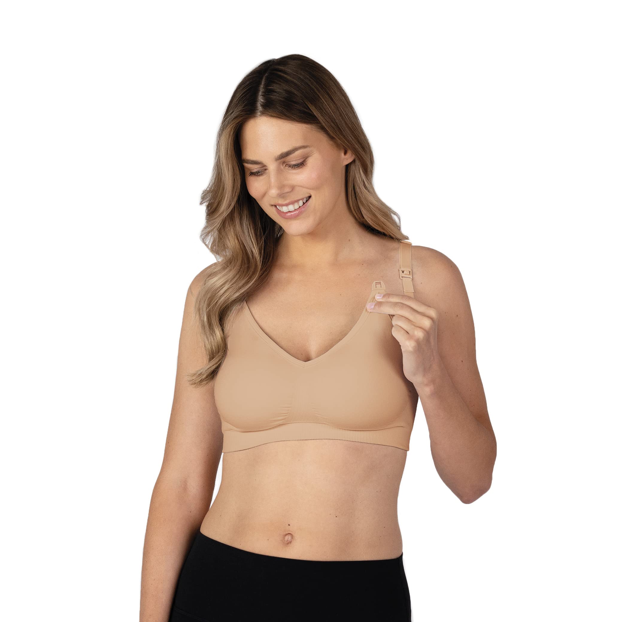 Bravado Designs Women's Nude Maternity & Nursing Bra Seamless Double Layer, Wirefree, Adjustable For Breastfeeding | | M