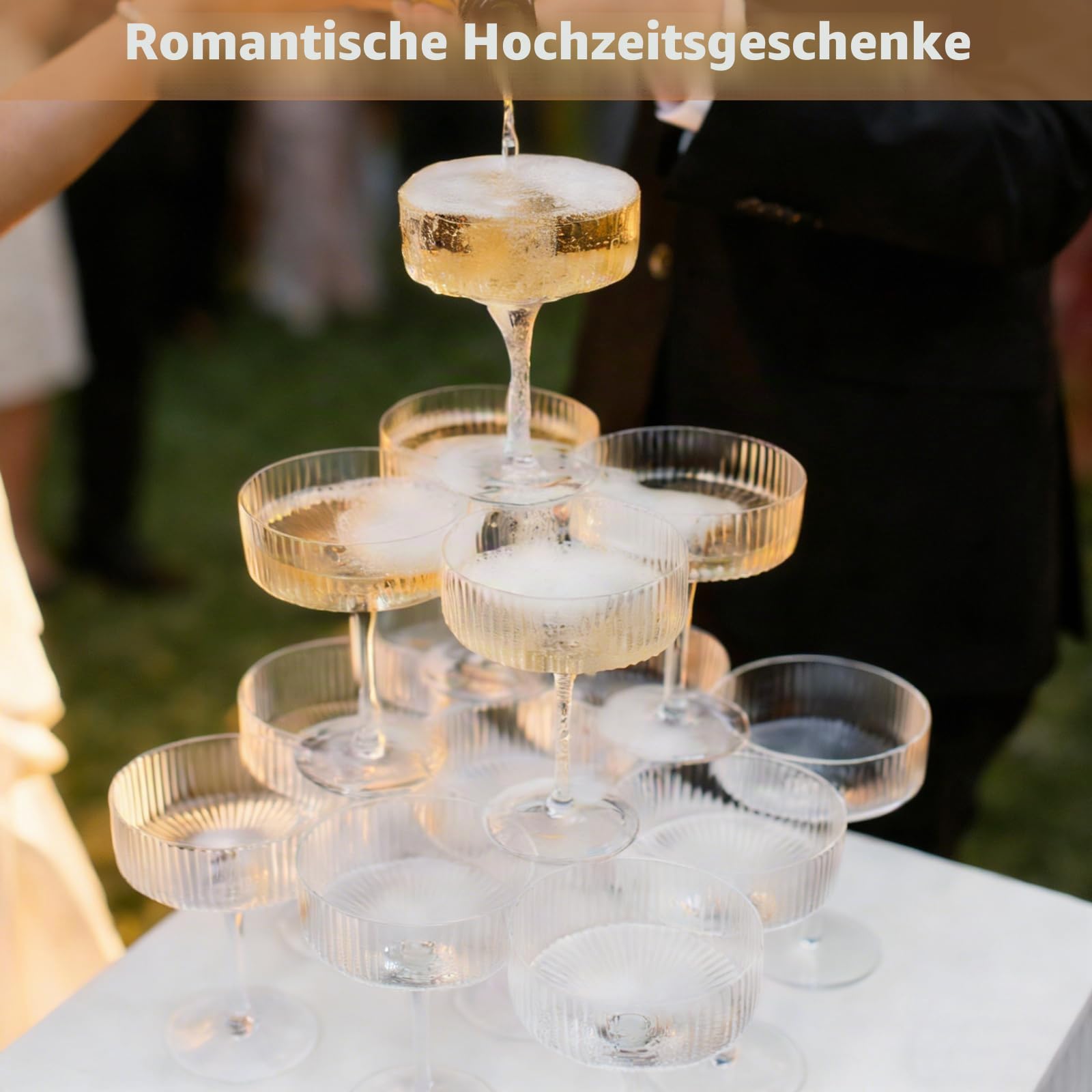 JarThenaAMCS 30 Stück Champagnerturm Glas 7 Oz Acryl Champagner Coupe Stapelbar Klar Martini Cocktailglas für Geburtstag Hochzeitsparty Bar Dekor