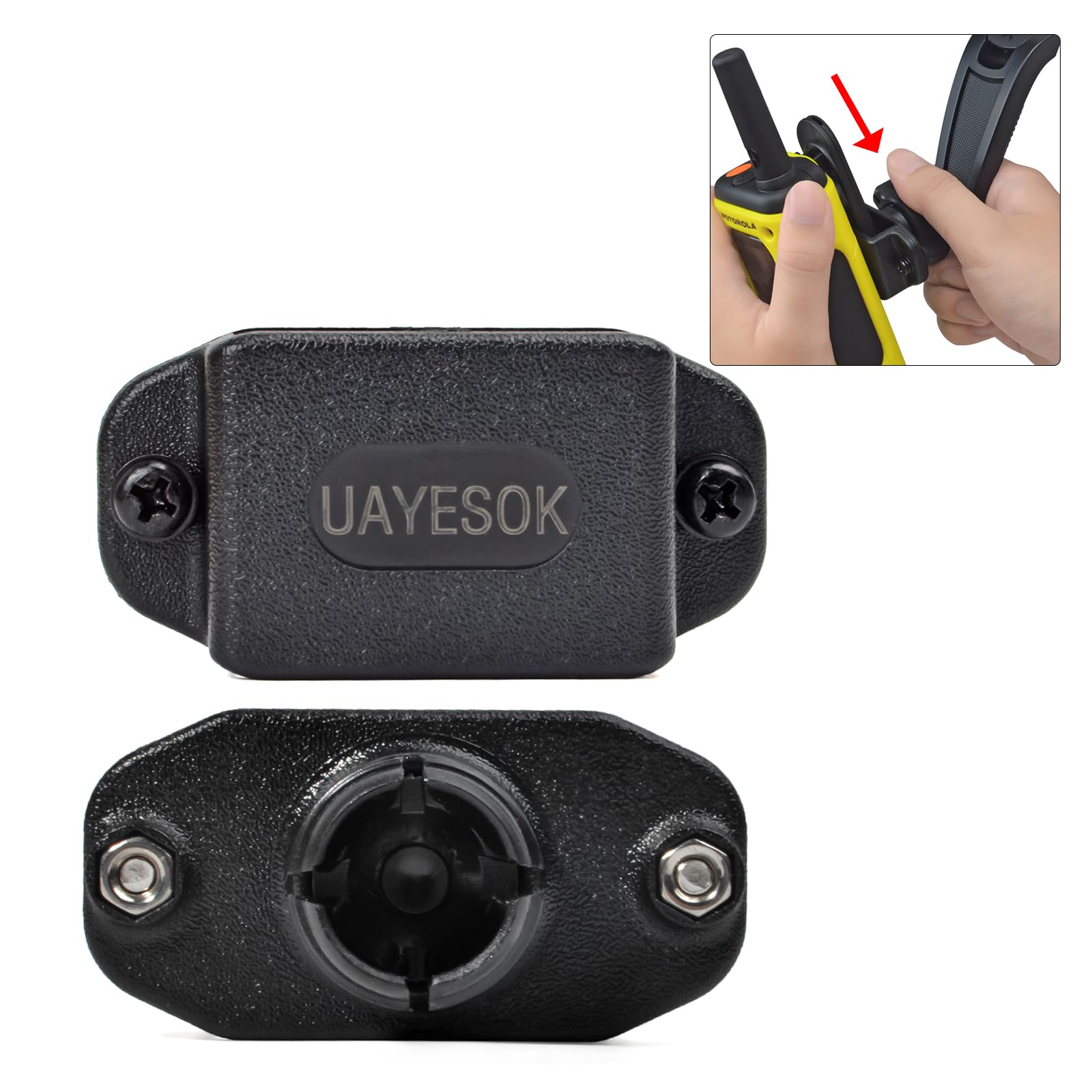 UAYESOK Support radio pour voiture - Support à ventouse pour tableau de bord de voiture - Pare-brise - Pour Motorola Baofeng Kenwood Icom Midland Retevis Sepura