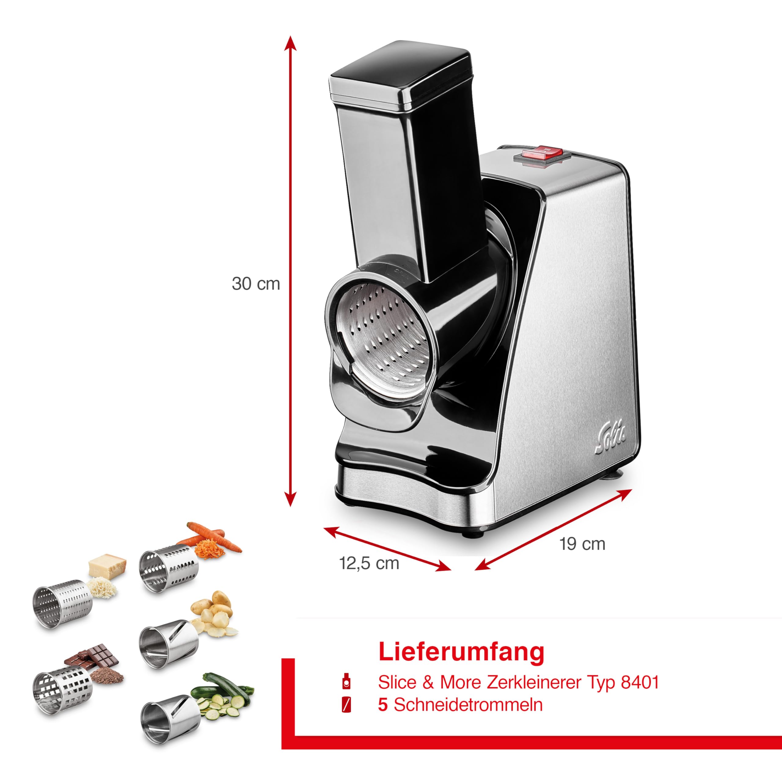 Solis Slice & More Elektrischer Zerkleinerer, 350 Watt