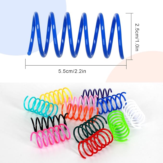 72 piezas juguete espiral para gatos multicolor miniatura 2