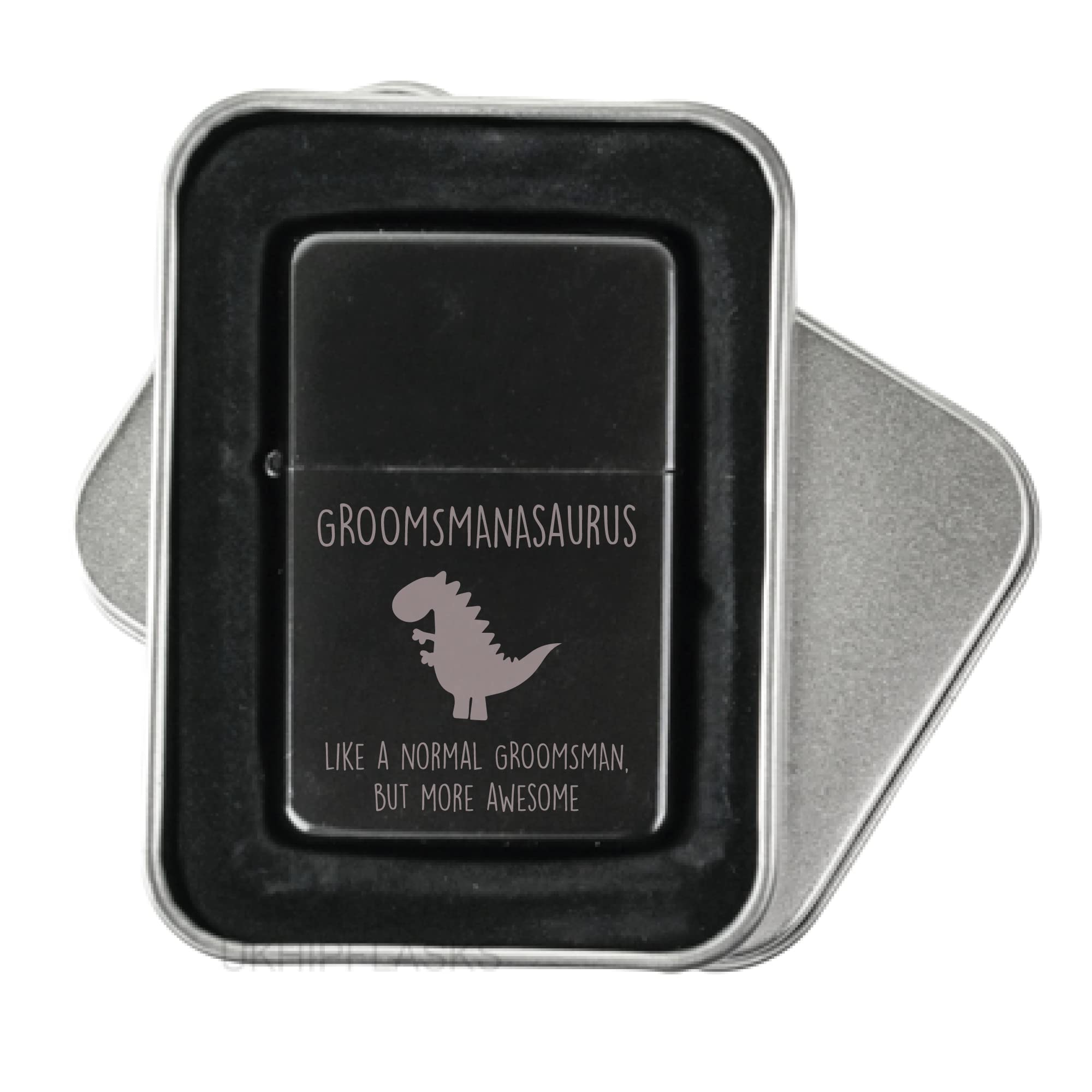 Mechero negro con tapa para padrinos de boda como un padrino normal pero más impresionante, regalo divertido grabado