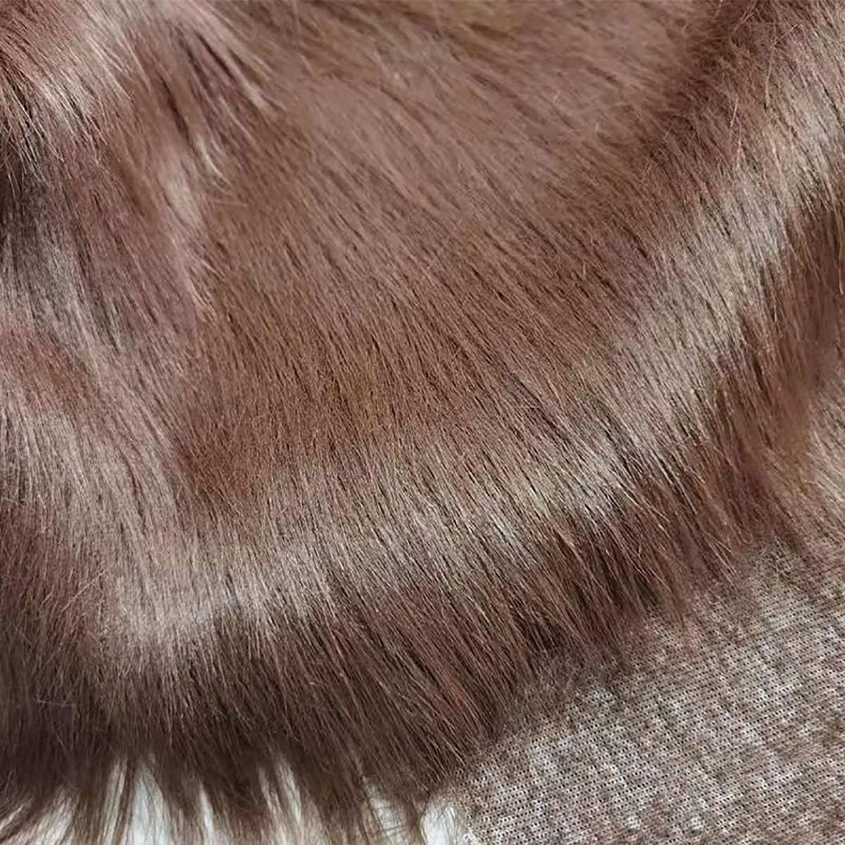 Tissu fausse fourrure au mètre marron pour cosplay et peluche de loisirs créatifs