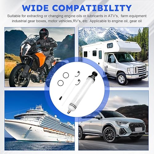 Miniatura 7 de Bomba manual de transferencia de fluido de 500 cc con tubos de extensión, jeringas de extracción de aceite y llenado para automóviles, motocicletas,