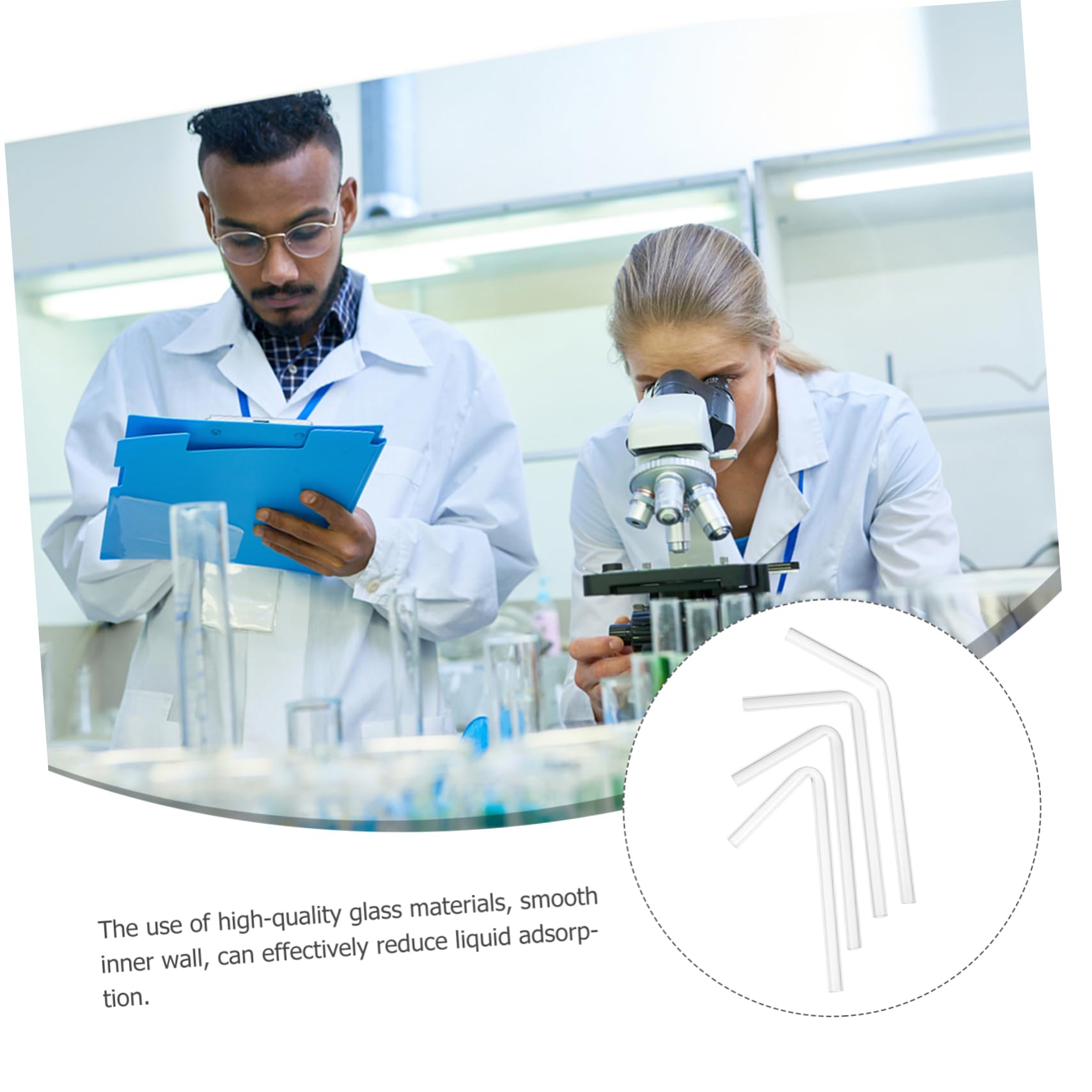 Set Da 40 Tubi Di Vetro Trasparenti a Gomito Per Esperimenti Chimici, Tubi Di Vetro Borosilicato Angoli 45°/60°/90°/120°, Strumenti Di Laboratorio Per Esperimenti Biologici e Chimici