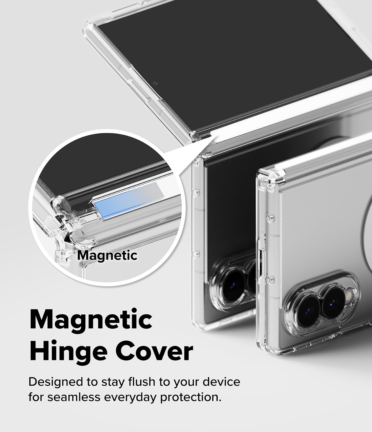 Ringke Fusion Flap Magnetic per Cover Samsung Galaxy Z Fold 8 - Clear | Compatibile con accessori magnetici, sottile, leggero, resistente ai graffi