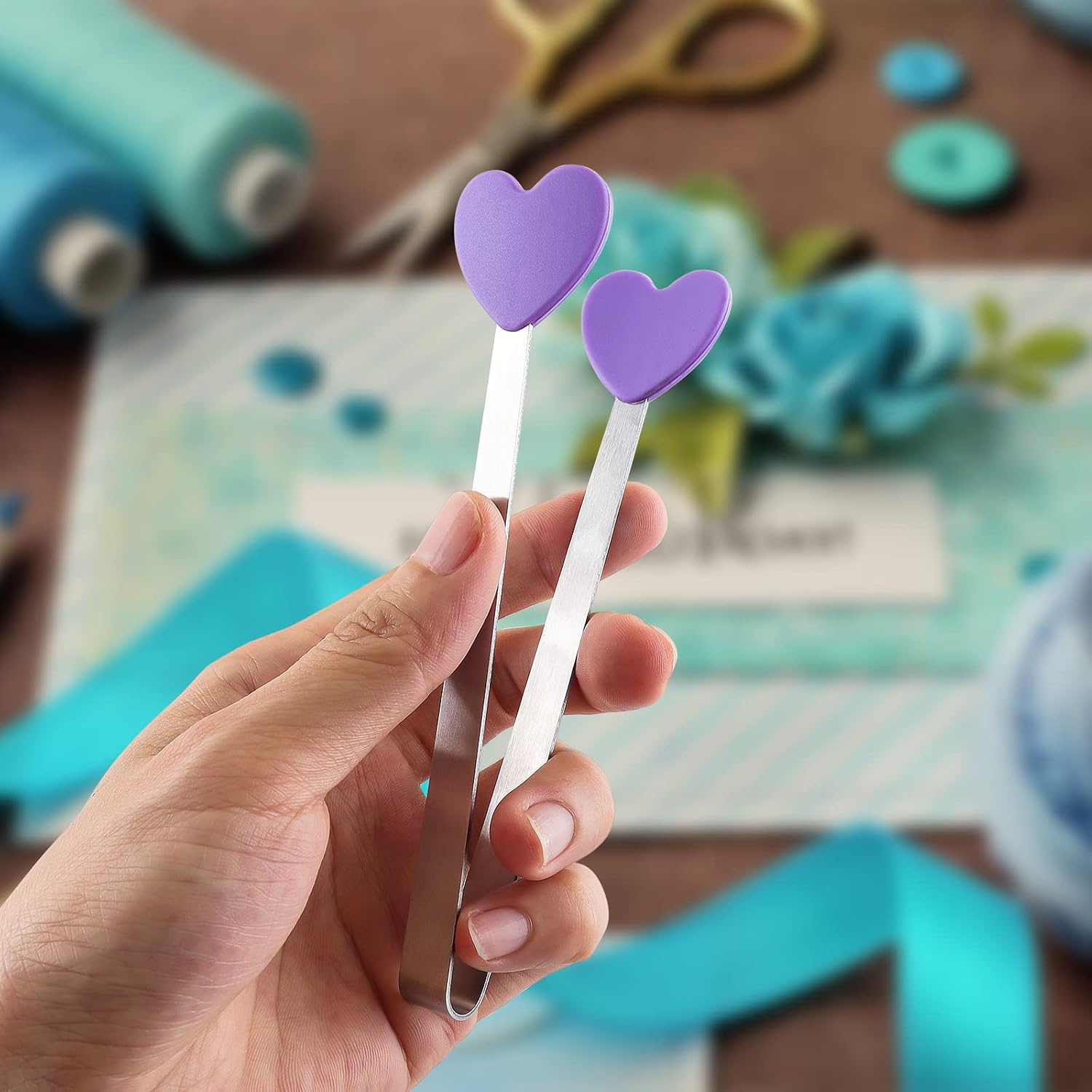 Briartw 9 PCS 3 Colors Heart/Hand/Glove Shapes Cute Mini Tongs Silicone Non-Slip Handle It Tool Heat Resistant Craft Supplies for Card Beads Food Pick up Kitchen Gadgets